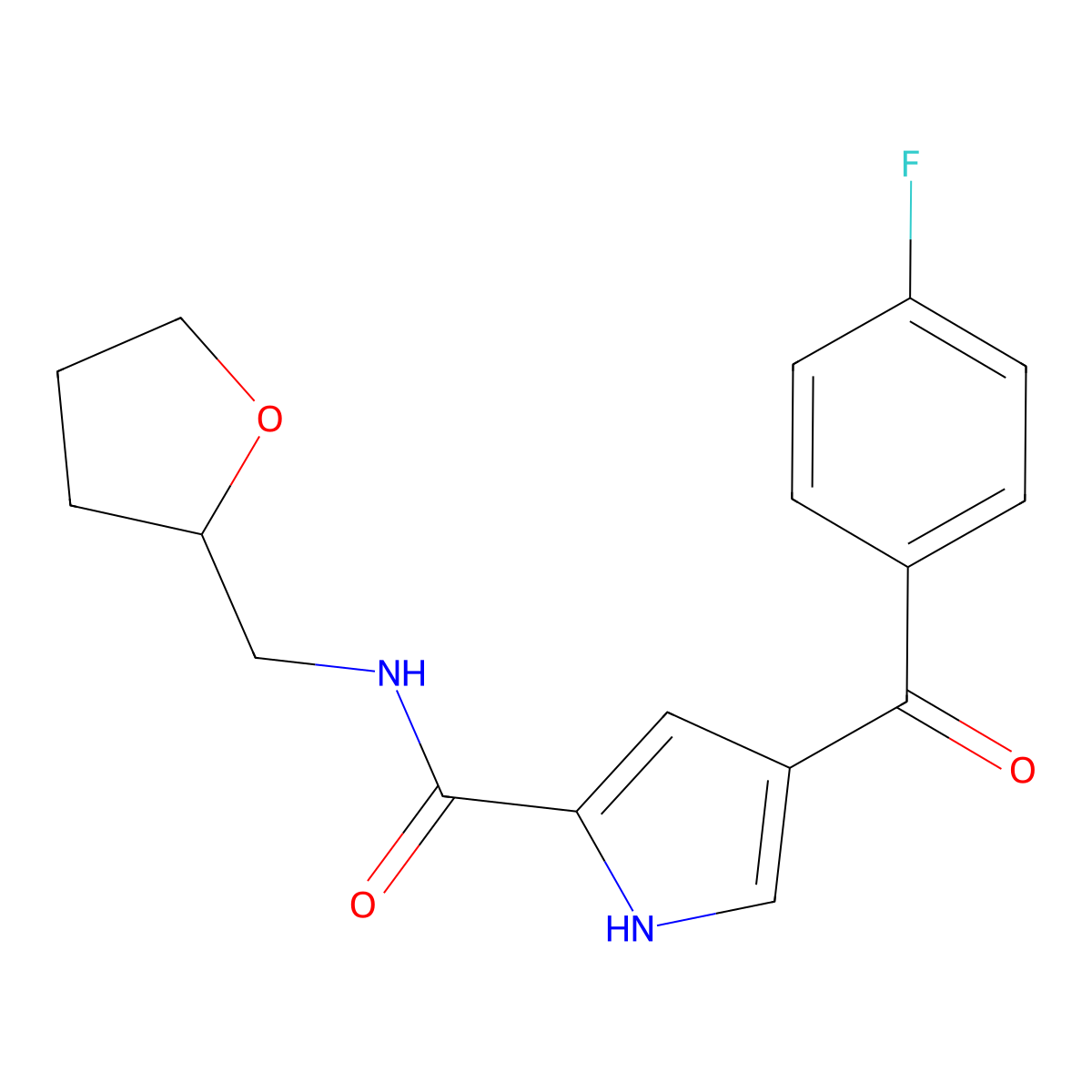 4-(4-fluorobenzoyl)-N-(tetrahydro-2-furanylmethyl)-1H-pyrrole-2-carboxamide molecular structure, CAS 439111-55-4