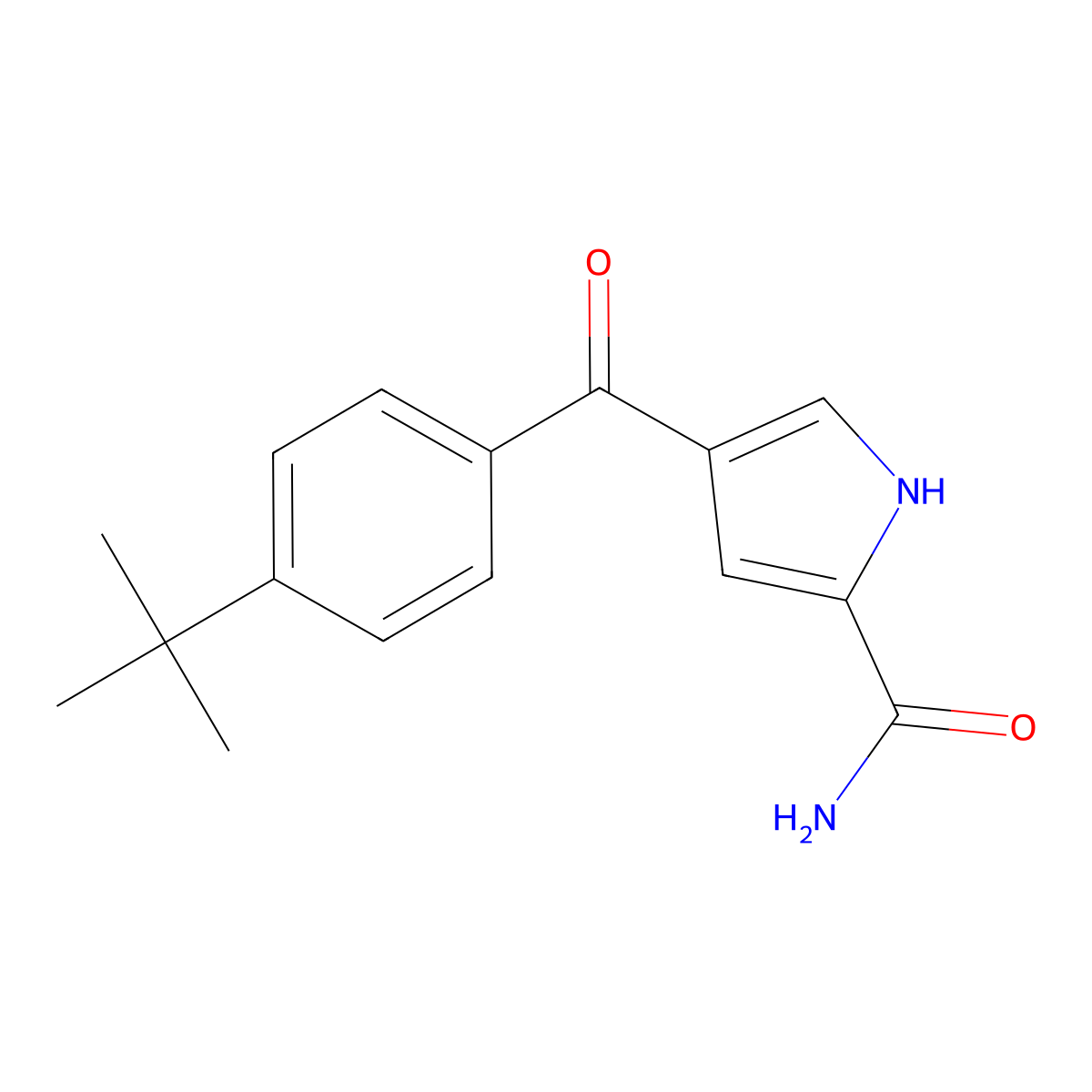4-(4-tert-butylbenzoyl)-1H-pyrrole-2-carboxamide molecular structure, CAS 439111-56-5