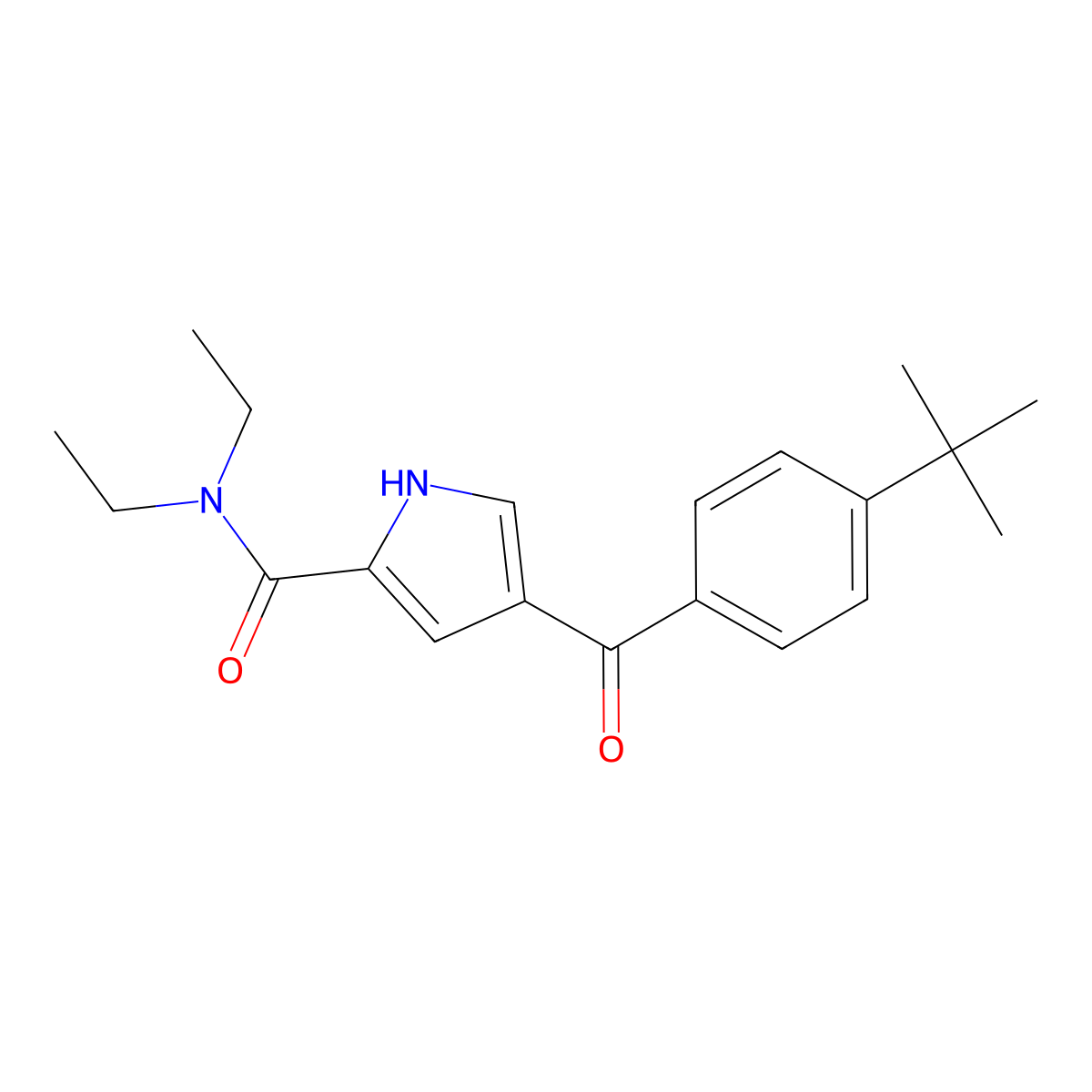 4-(4-tert-butylbenzoyl)-N,N-diethyl-1H-pyrrole-2-carboxamide molecular structure, CAS 439111-57-6