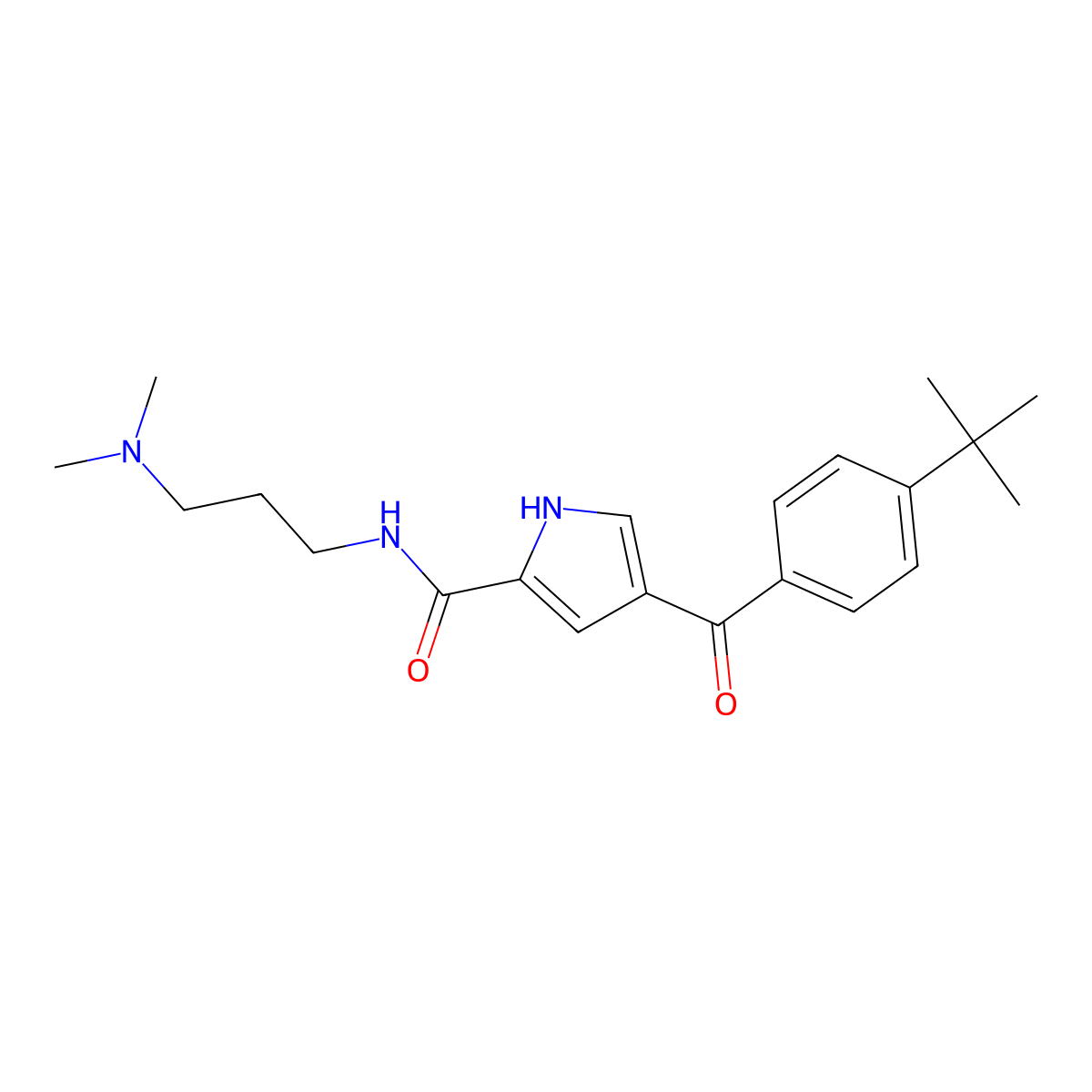 4-(4-tert-butylbenzoyl)-N-[3-(dimethylamino)propyl]-1H-pyrrole-2-carboxamide molecular structure, CAS 439111-58-7