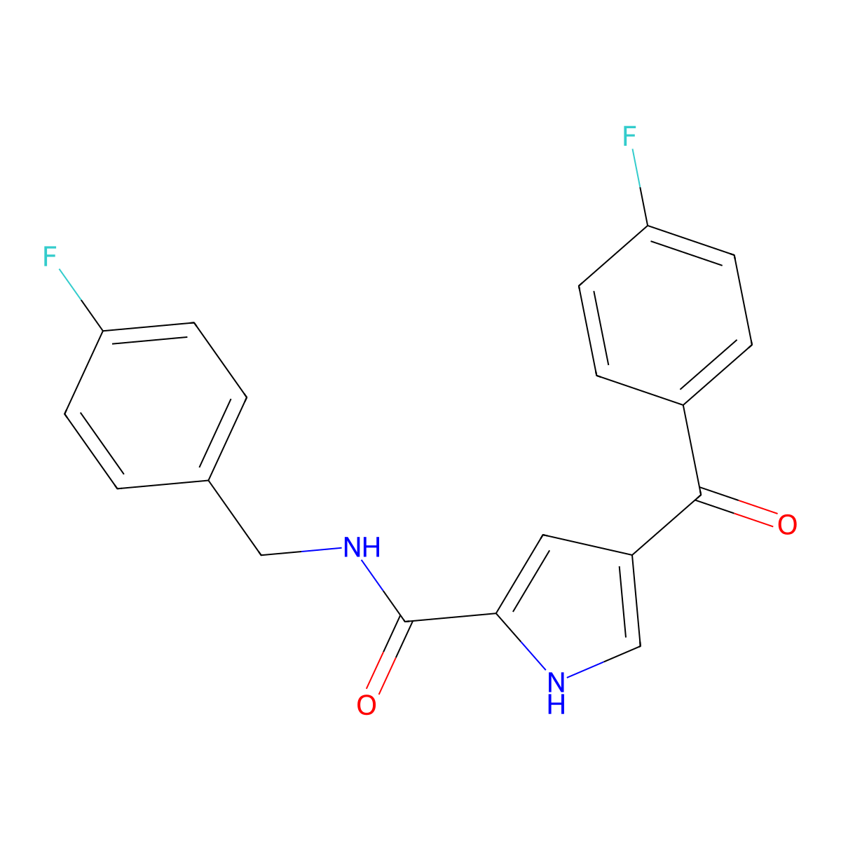 4-(4-fluorobenzoyl)-N-(4-fluorobenzyl)-1H-pyrrole-2-carboxamide molecular structure, CAS 439111-59-8