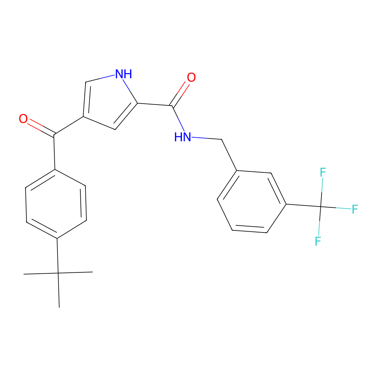 4-(4-tert-butylbenzoyl)-N-{[3-(trifluoromethyl)phenyl]methyl}-1H-pyrrole-2-carboxamide molecular structure, CAS 439111-61-2