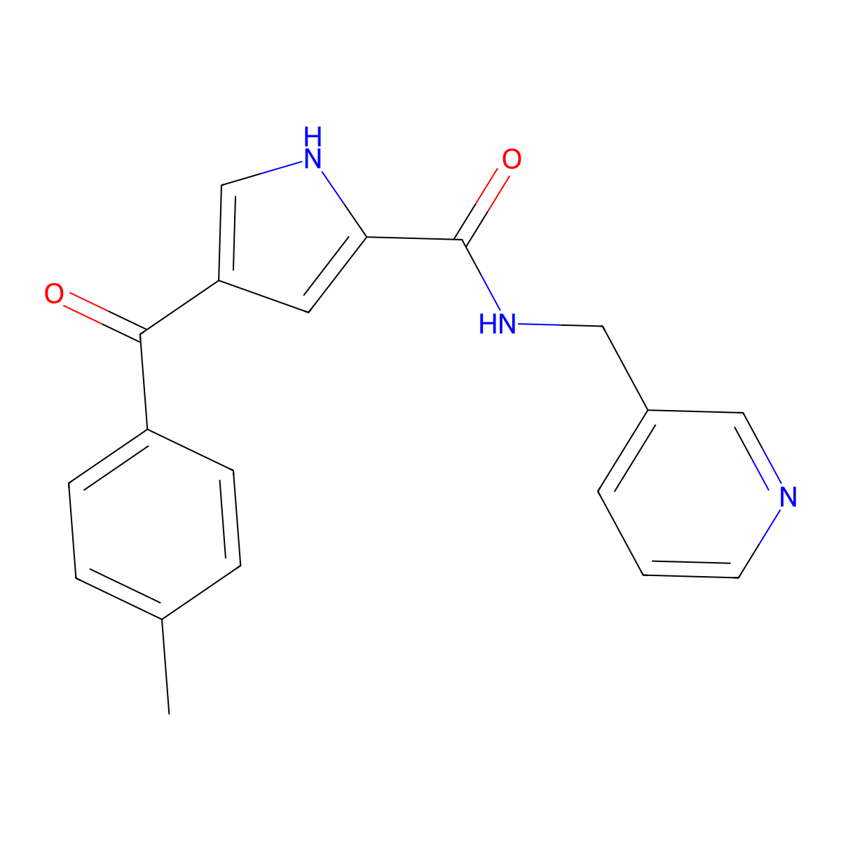 4-(4-methylbenzoyl)-N-(3-pyridinylmethyl)-1H-pyrrole-2-carboxamide molecular structure, CAS 439111-62-3