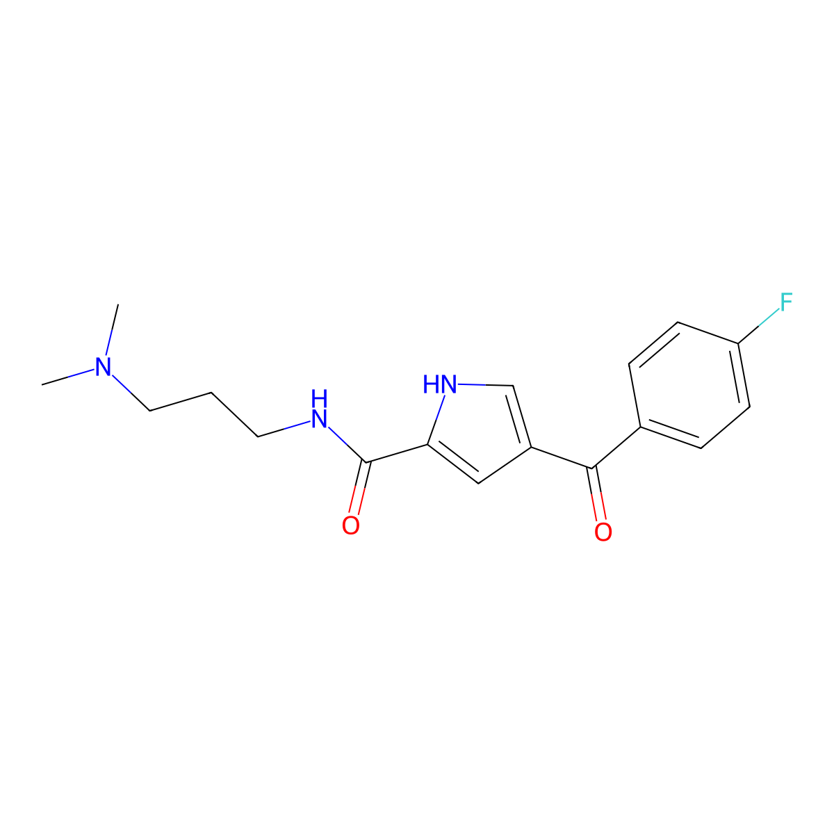 N-[3-(dimethylamino)propyl]-4-(4-fluorobenzoyl)-1H-pyrrole-2-carboxamide molecular structure, CAS 439111-64-5