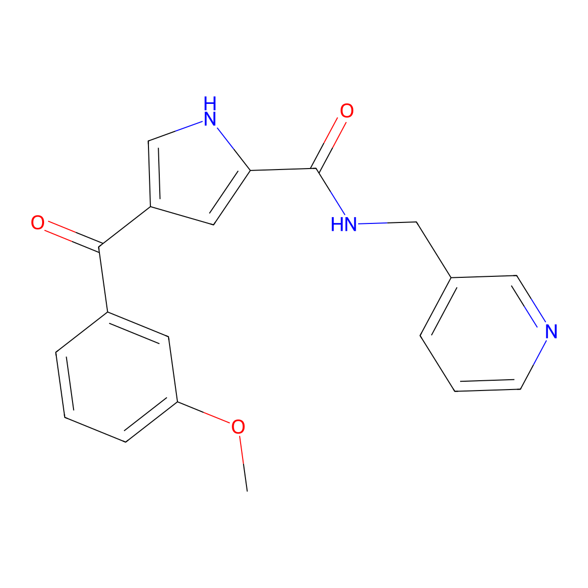 4-(3-methoxybenzoyl)-N-(3-pyridinylmethyl)-1H-pyrrole-2-carboxamide molecular structure, CAS 439111-65-6