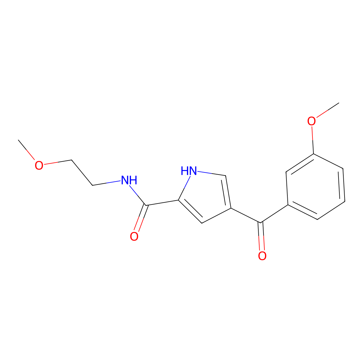 4-(3-methoxybenzoyl)-N-(2-methoxyethyl)-1H-pyrrole-2-carboxamide molecular structure, CAS 439111-66-7