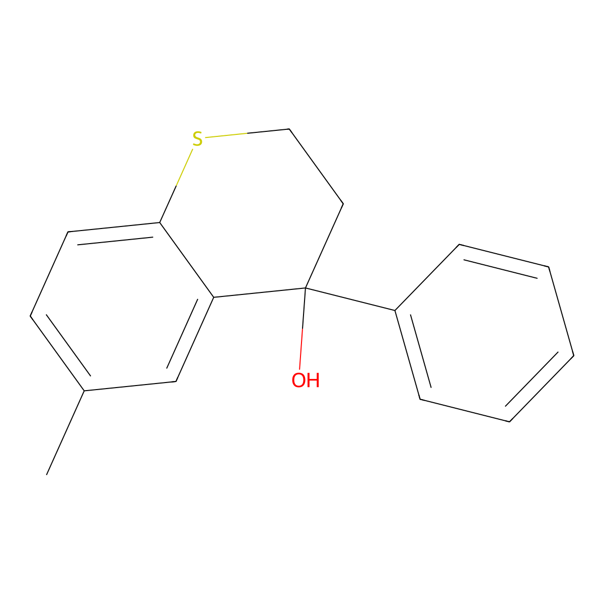 6-Methyl-4-phenyl-4-thiochromanol molecular structure, CAS 439111-71-4
