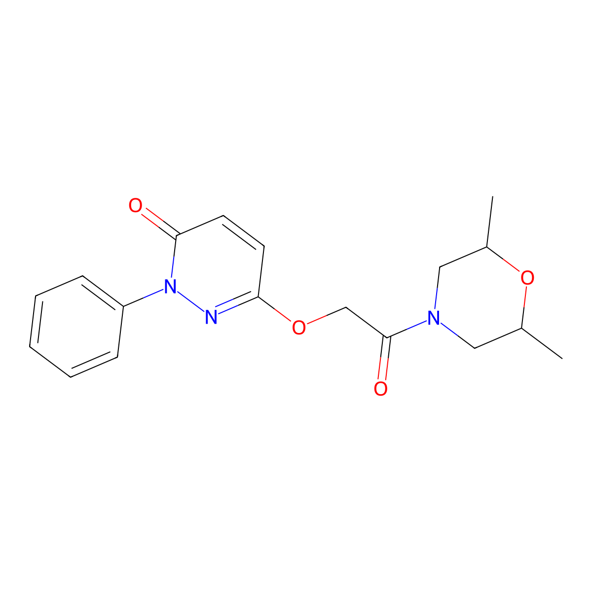 6-[2-(2,6-dimethylmorpholino)-2-oxoethoxy]-2-phenyl-3(2H)-pyridazinone molecular structure, CAS 439111-72-5