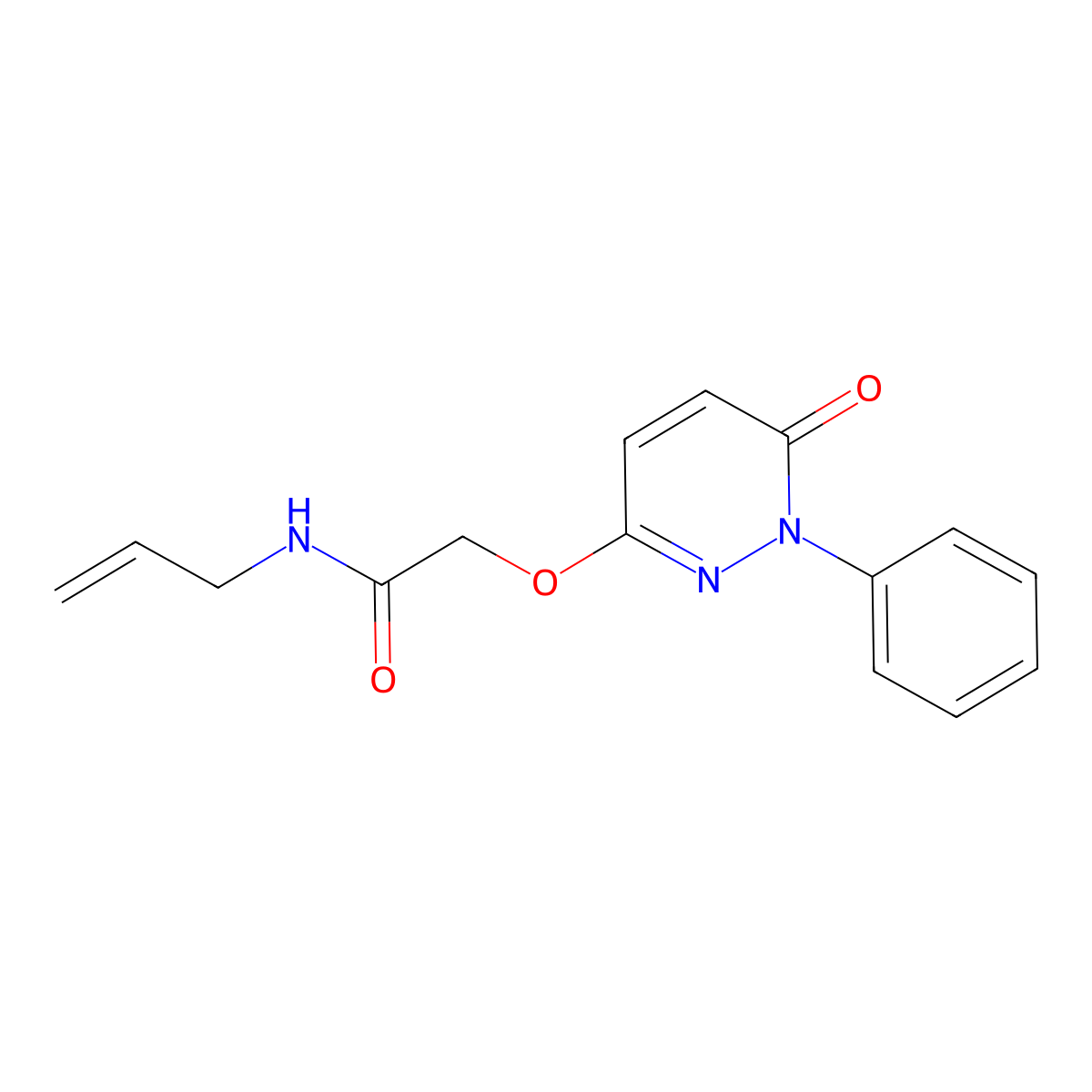 N-allyl-2-[(6-oxo-1-phenyl-1,6-dihydro-3-pyridazinyl)oxy]acetamide molecular structure, CAS 439111-73-6