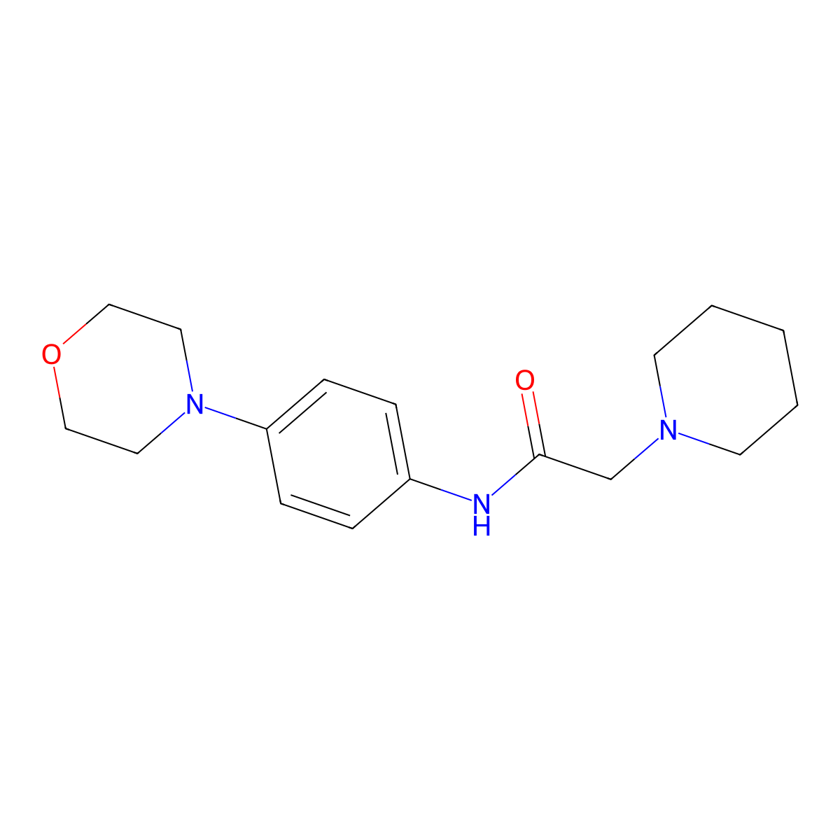 N-(4-morpholinophenyl)-2-piperidinoacetamide molecular structure, CAS 439111-75-8