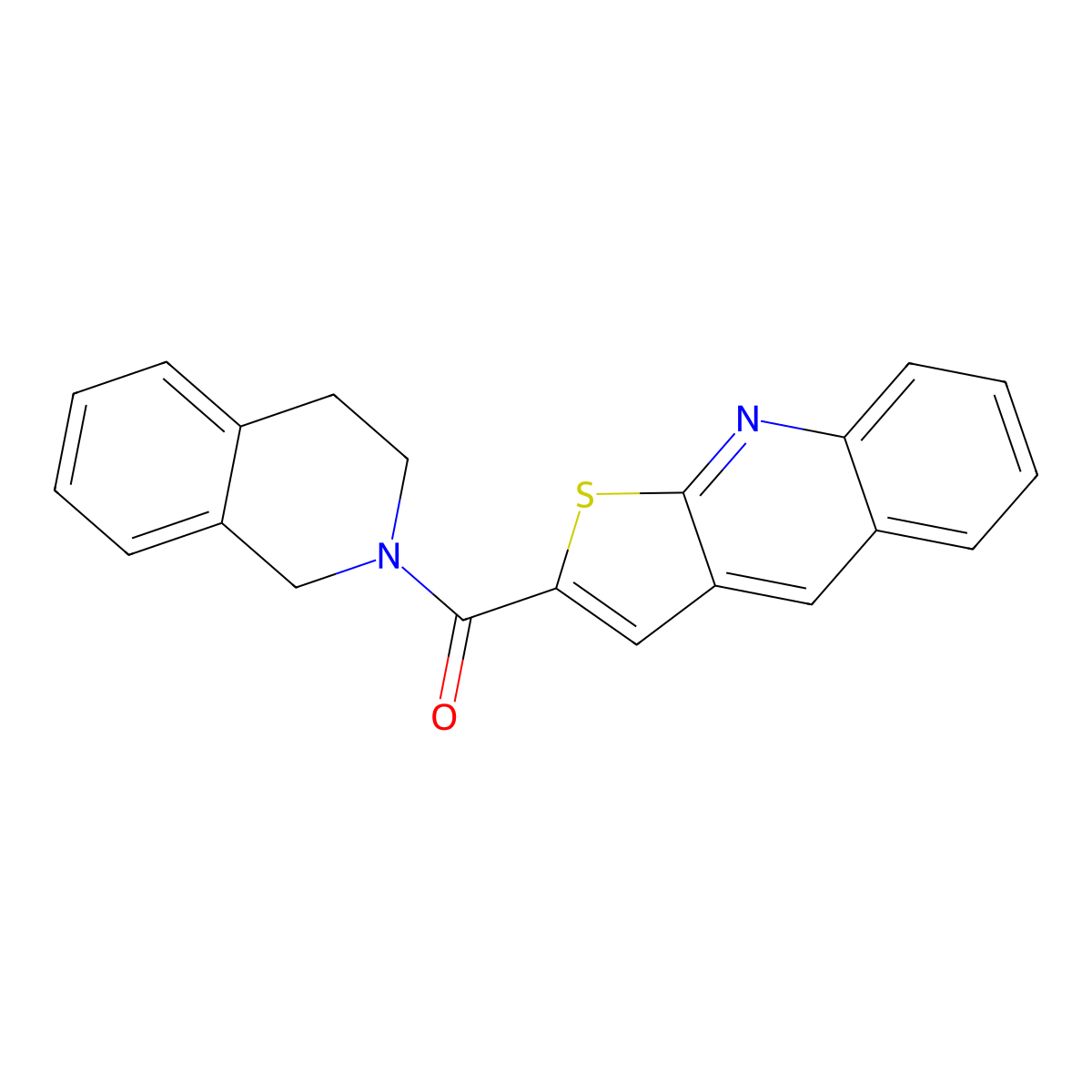 3,4-dihydro-2(1H)-isoquinolinyl(thieno[2,3-b]quinolin-2-yl)methanone molecular structure, CAS 439111-80-5