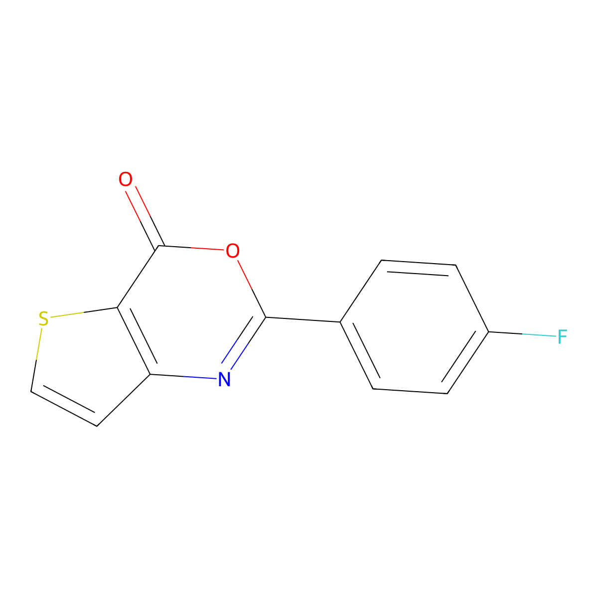 2-(4-fluorophenyl)-4H-thieno[3,2-d][1,3]oxazin-4-one molecular structure, CAS 439111-82-7