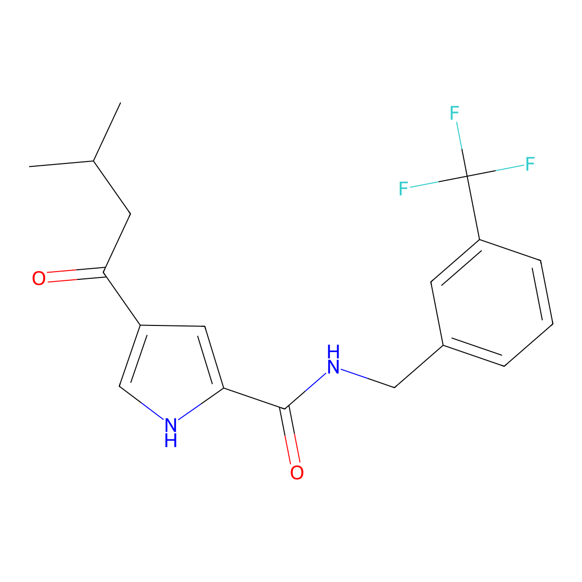 4-(3-methylbutanoyl)-N-[3-(trifluoromethyl)benzyl]-1H-pyrrole-2-carboxamide molecular structure, CAS 439111-94-1