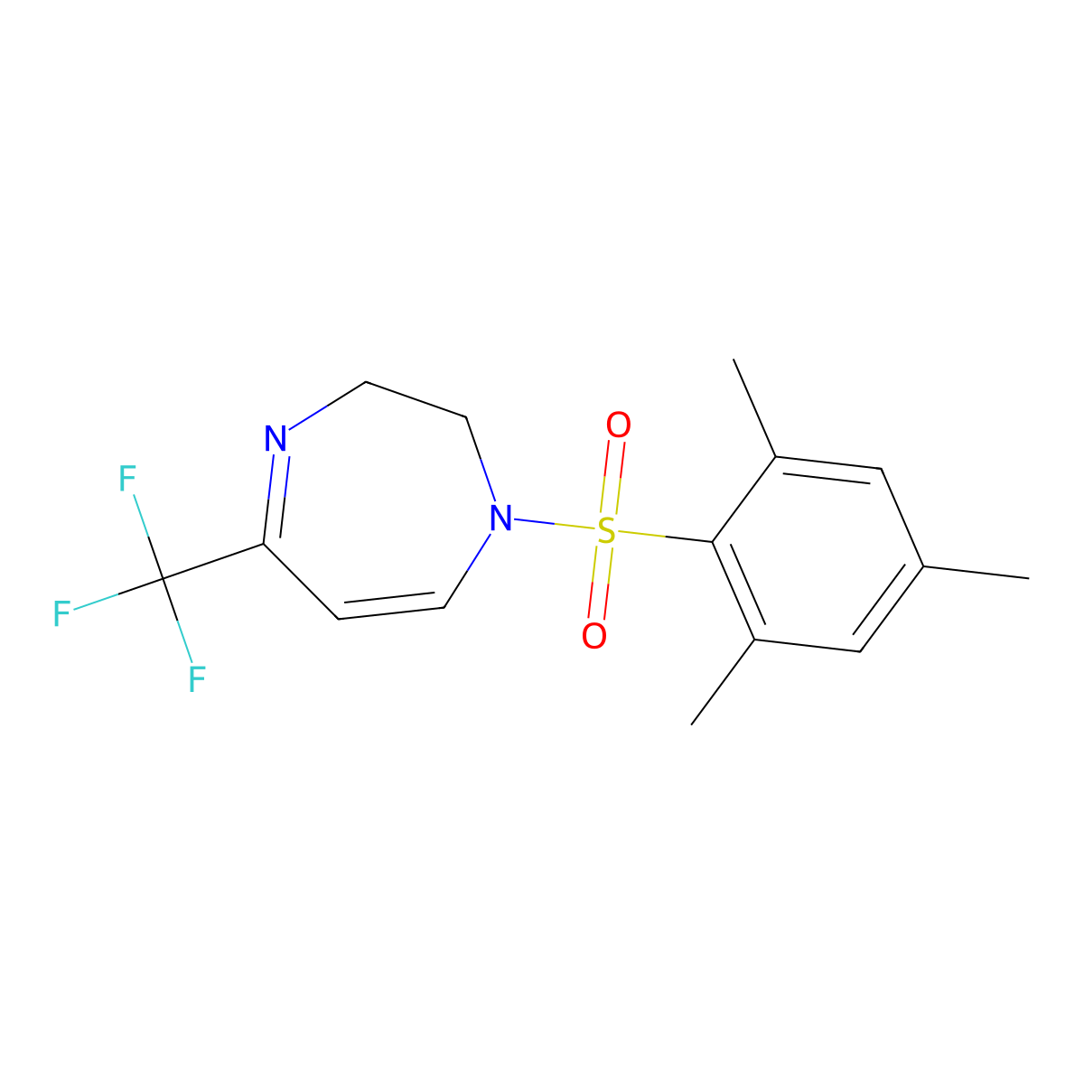 1-(mesitylsulfonyl)-5-(trifluoromethyl)-2,3-dihydro-1H-1,4-diazepine molecular structure, CAS 439112-03-5