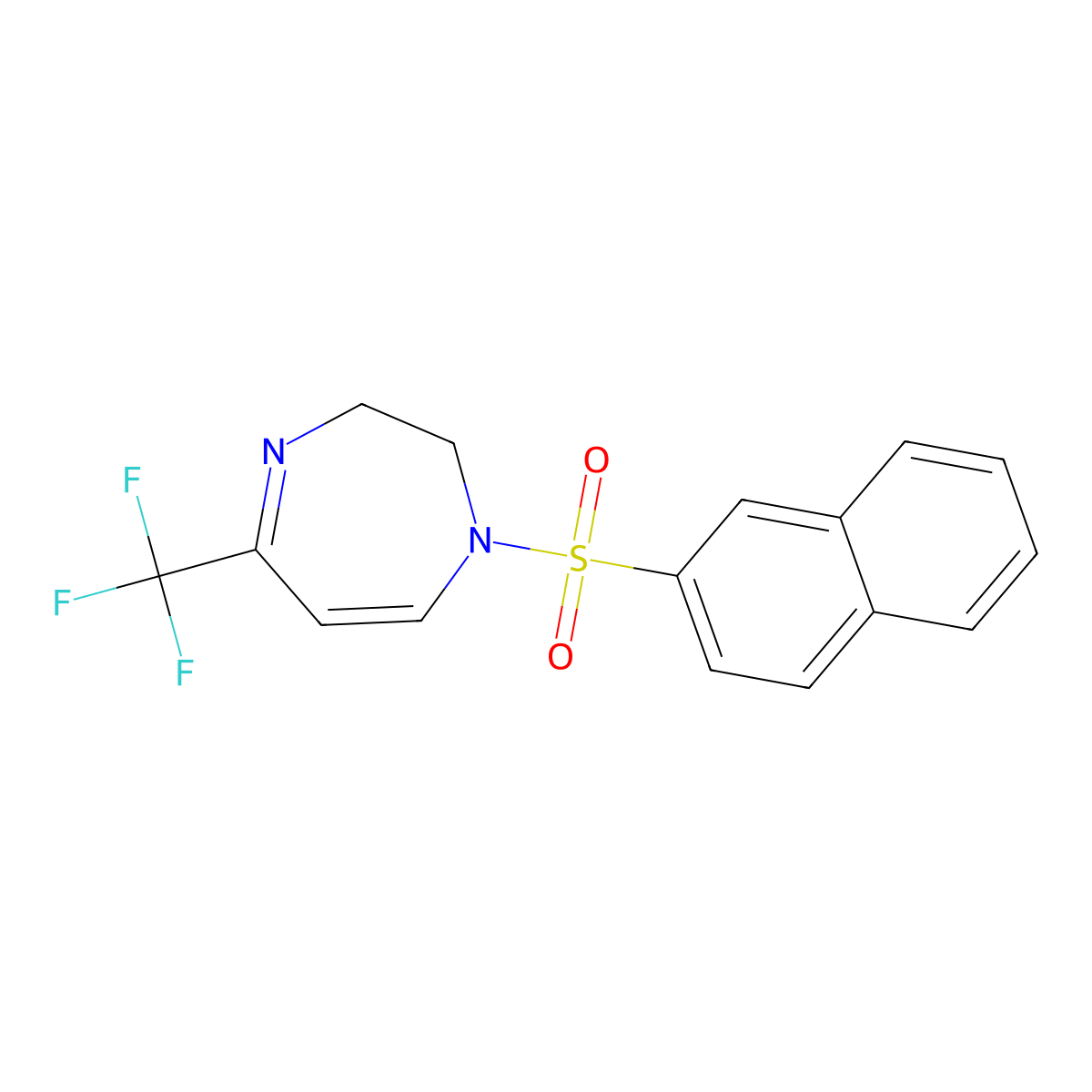 1-(2-naphthylsulfonyl)-5-(trifluoromethyl)-2,3-dihydro-1H-1,4-diazepine molecular structure, CAS 439112-04-6