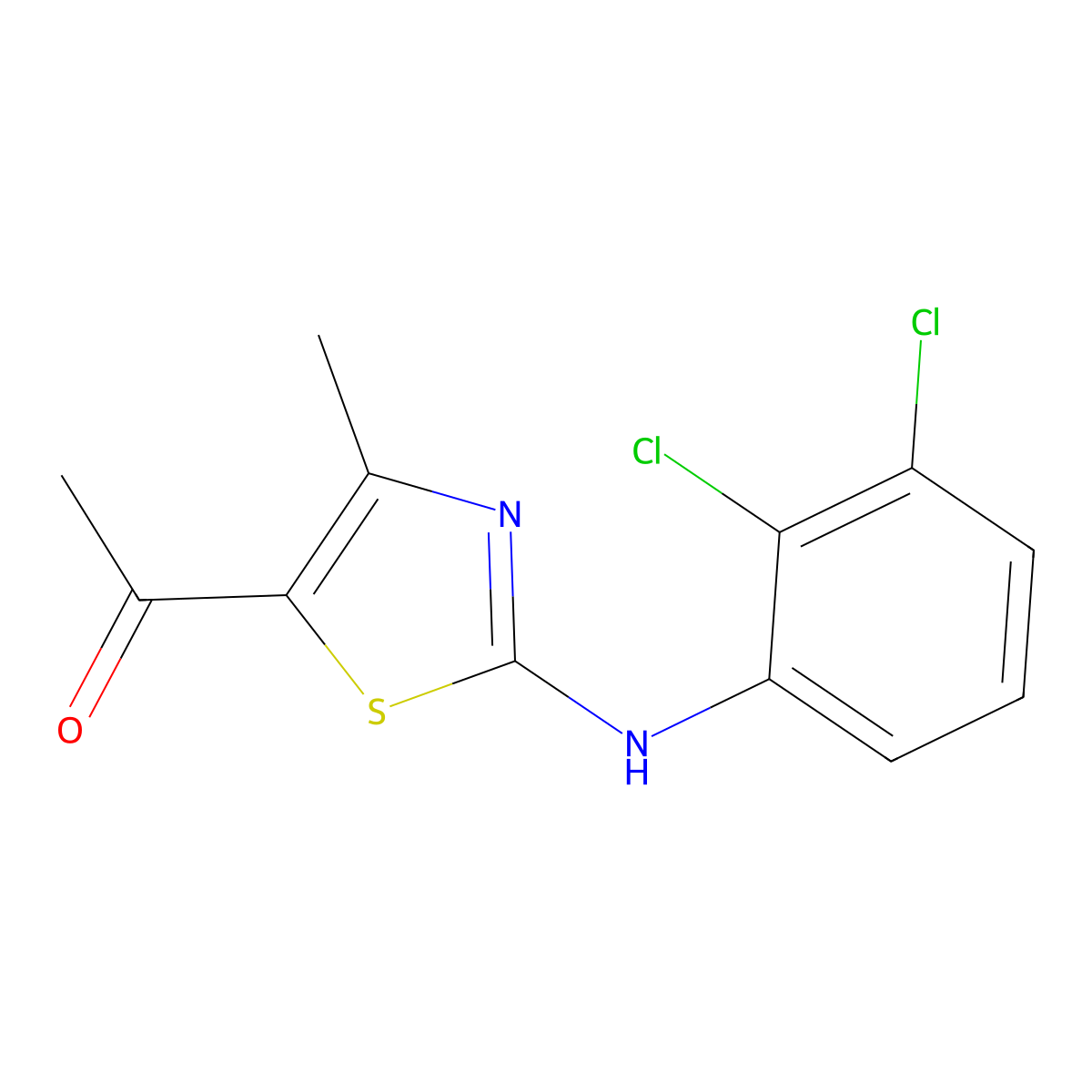 1-[2-(2,3-Dichloroanilino)-4-methyl-1,3-thiazol-5-yl]-1-ethanone molecular structure, CAS 439112-06-8