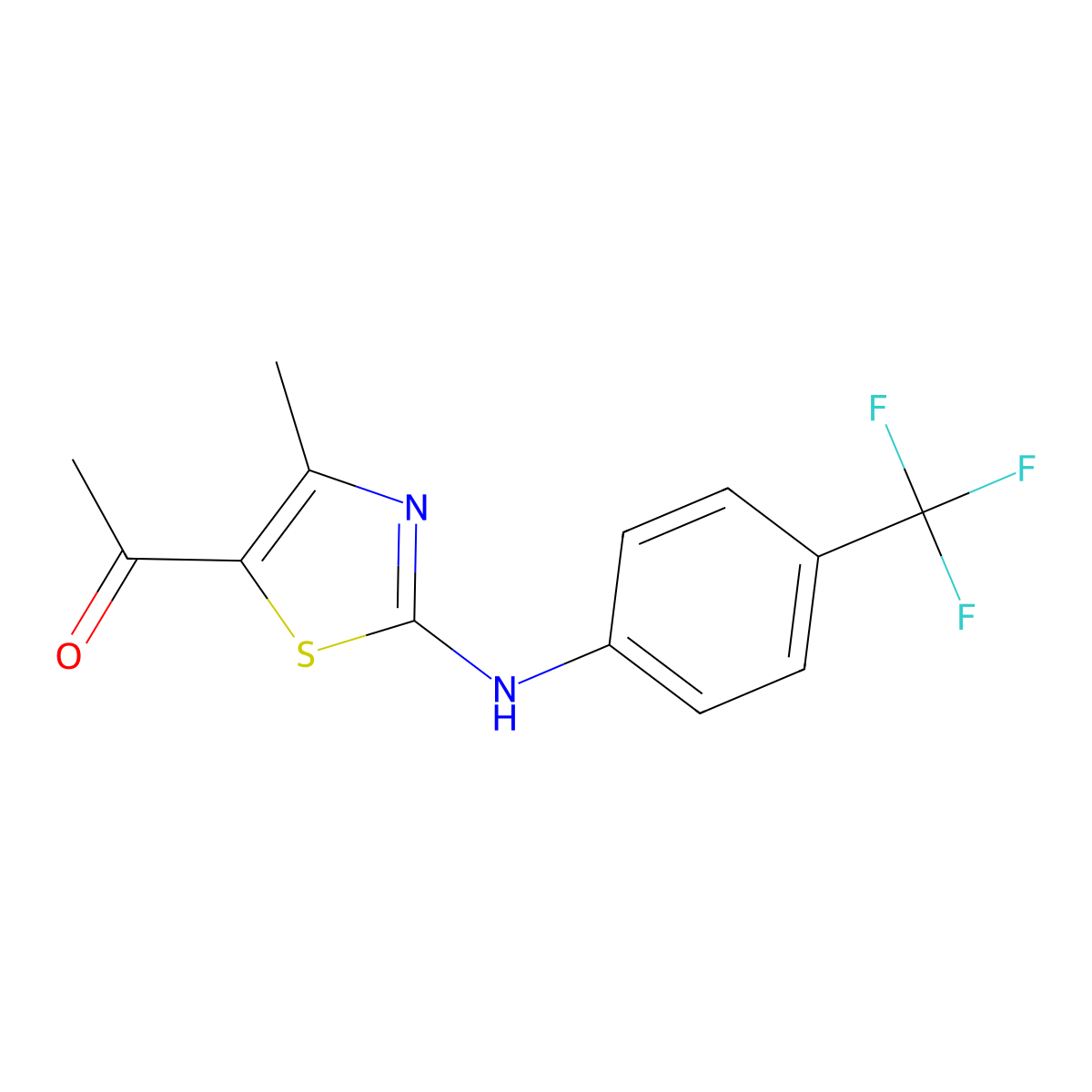 1-{4-Methyl-2-[4-(trifluoromethyl)anilino]-1,3-thiazol-5-yl}-1-ethanone molecular structure, CAS 439112-07-9
