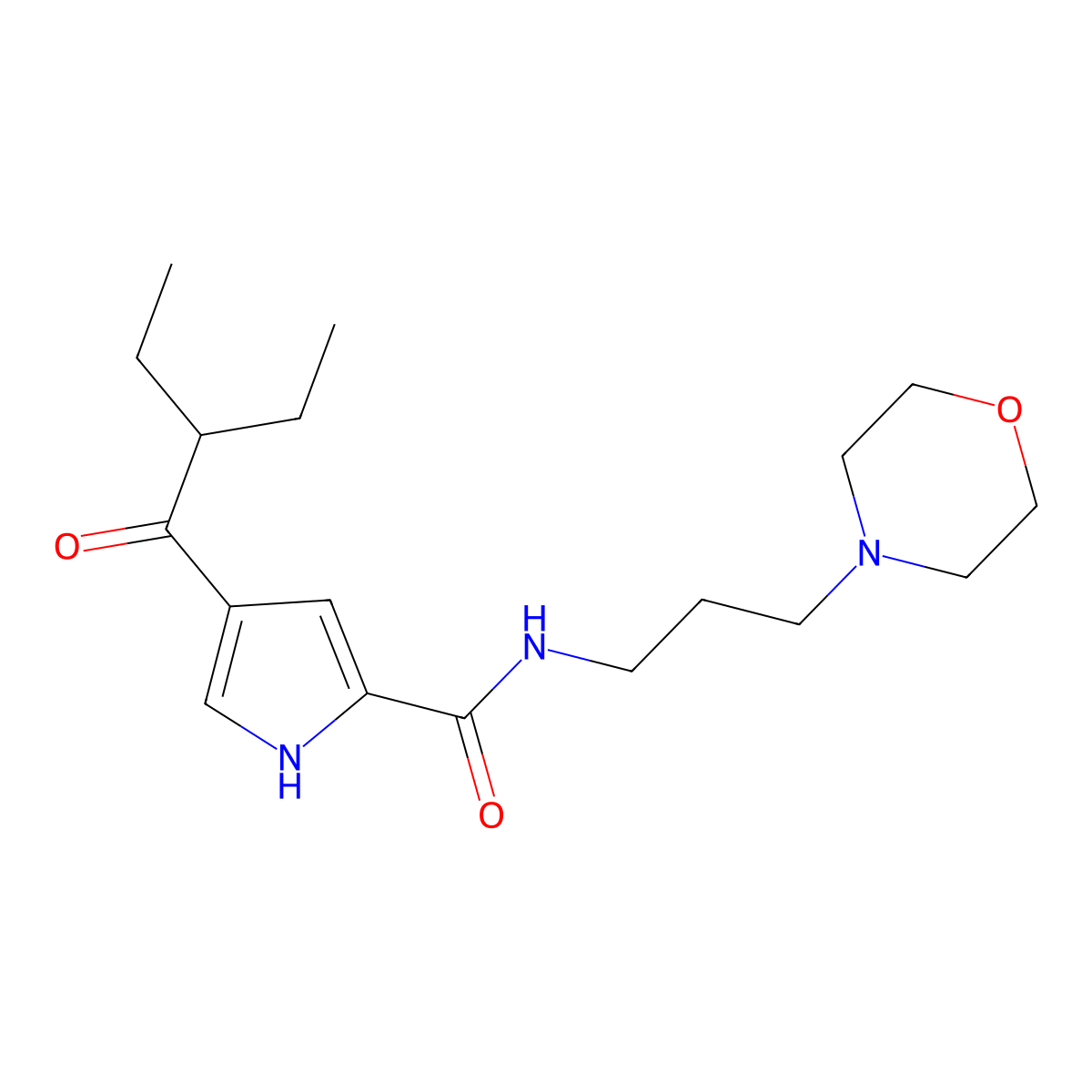 4-(2-ethylbutanoyl)-N-(3-morpholinopropyl)-1H-pyrrole-2-carboxamide molecular structure, CAS 439112-12-6