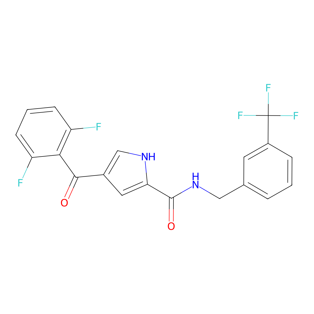 4-(2,6-difluorobenzoyl)-N-{[3-(trifluoromethyl)phenyl]methyl}-1H-pyrrole-2-carboxamide molecular structure, CAS 439112-13-7