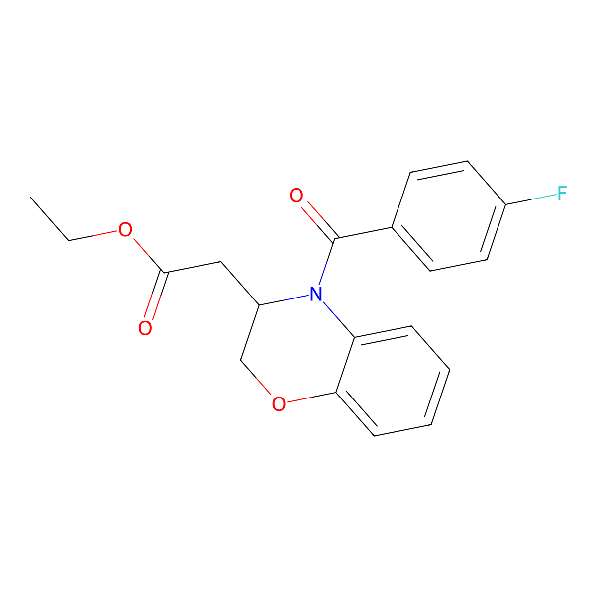 ethyl 2-[4-(4-fluorobenzoyl)-3,4-dihydro-2H-1,4-benzoxazin-3-yl]acetate molecular structure, CAS 439112-17-1