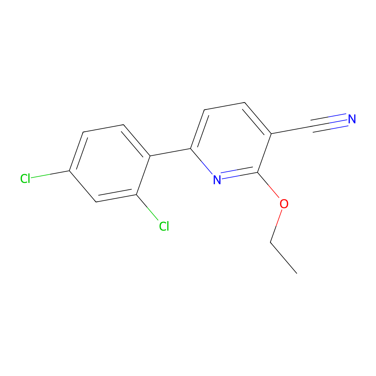 6-(2,4-Dichlorophenyl)-2-ethoxypyridine-3-carbonitrile molecular structure, CAS 439112-18-2