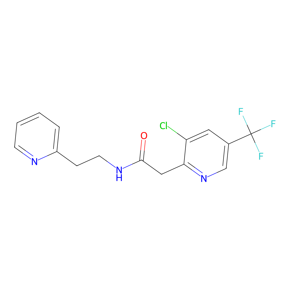 2-[3-chloro-5-(trifluoromethyl)-2-pyridinyl]-N-[2-(2-pyridinyl)ethyl]acetamide molecular structure, CAS 439112-27-3