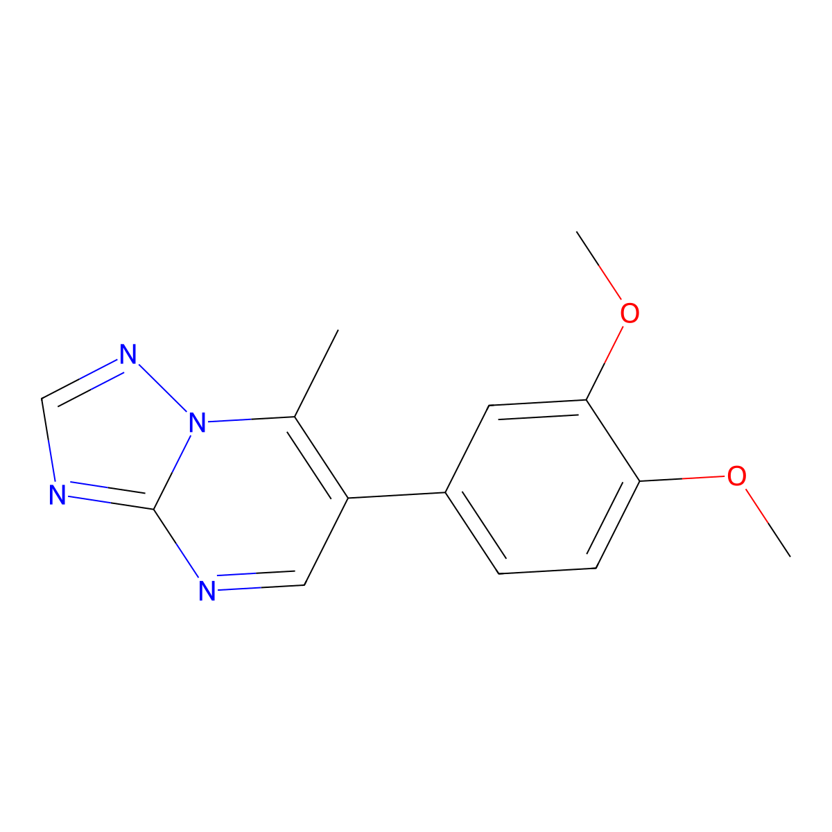 6-(3,4-Dimethoxyphenyl)-7-methyl-[1,2,4]triazolo[1,5-a]pyrimidine molecular structure, CAS 439112-29-5