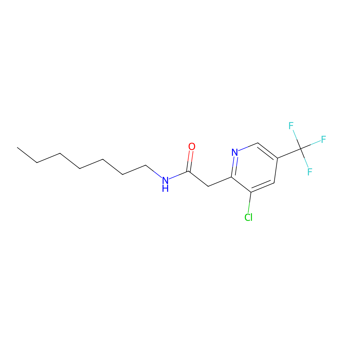 2-[3-chloro-5-(trifluoromethyl)pyridin-2-yl]-N-heptylacetamide molecular structure, CAS 439112-30-8