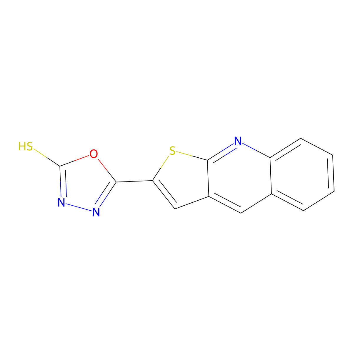 5-Thieno[2,3-b]quinolin-2-yl-1,3,4-oxadiazol-2-ylhydrosulfide molecular structure, CAS 439112-41-1