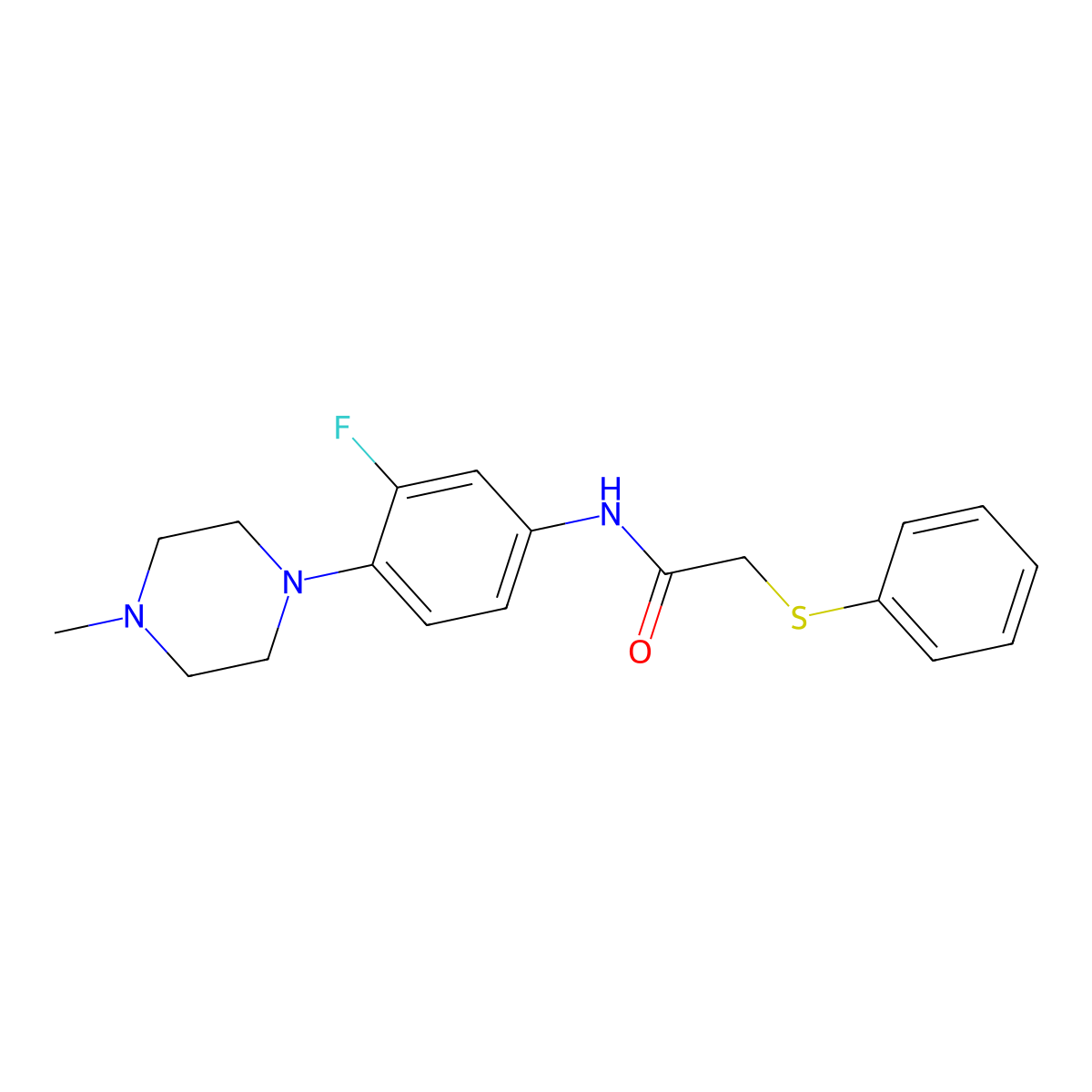 N-[3-fluoro-4-(4-methylpiperazino)phenyl]-2-(phenylsulfanyl)acetamide molecular structure, CAS 439112-43-3
