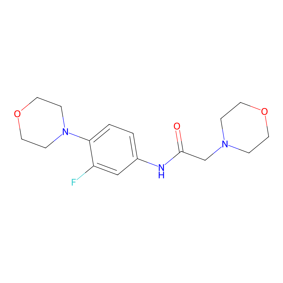 N-(3-fluoro-4-morpholinophenyl)-2-morpholinoacetamide molecular structure, CAS 439112-44-4