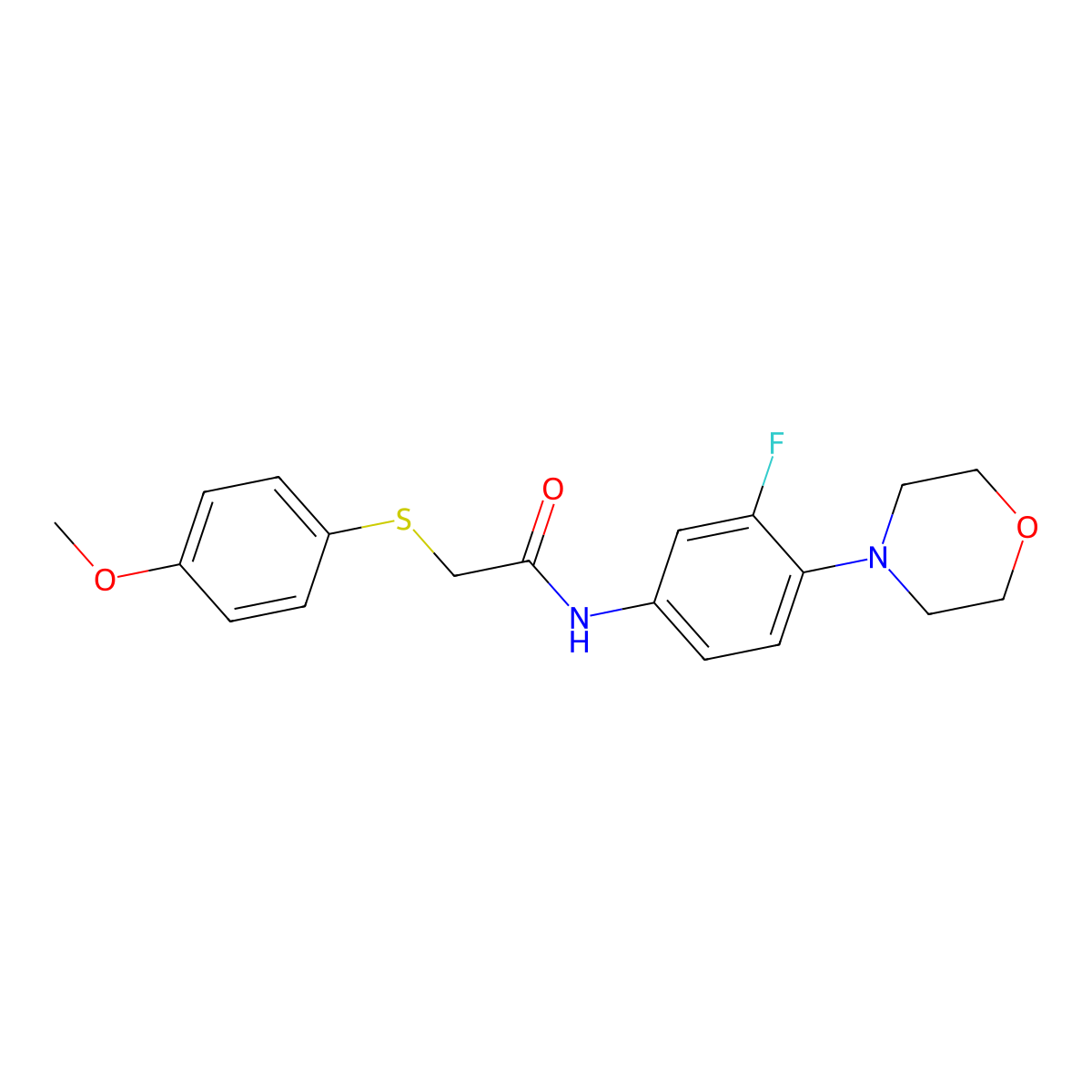 N-(3-fluoro-4-morpholinophenyl)-2-[(4-methoxyphenyl)sulfanyl]acetamide molecular structure, CAS 439112-46-6