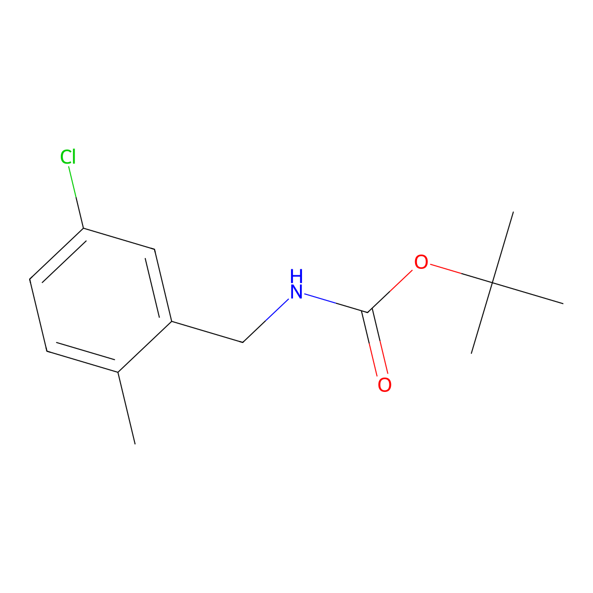 Tert-butyl 5-chloro-2-methylbenzylcarbamate molecular structure, CAS 439116-99-1