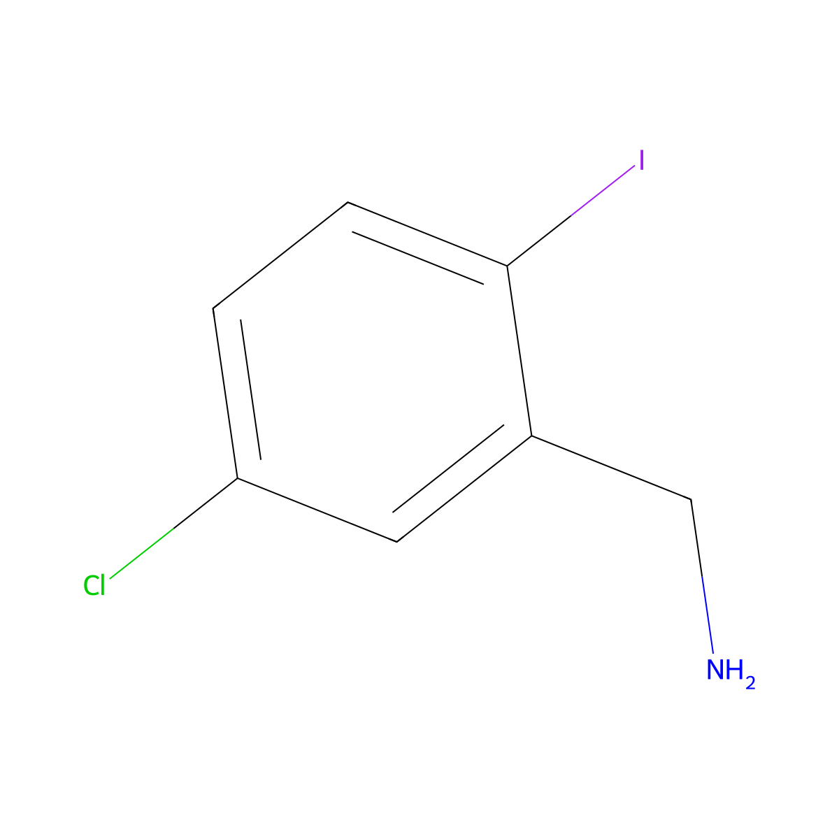 (5-Chloro-2-iodophenyl)methanamine molecular structure, CAS 439117-11-0