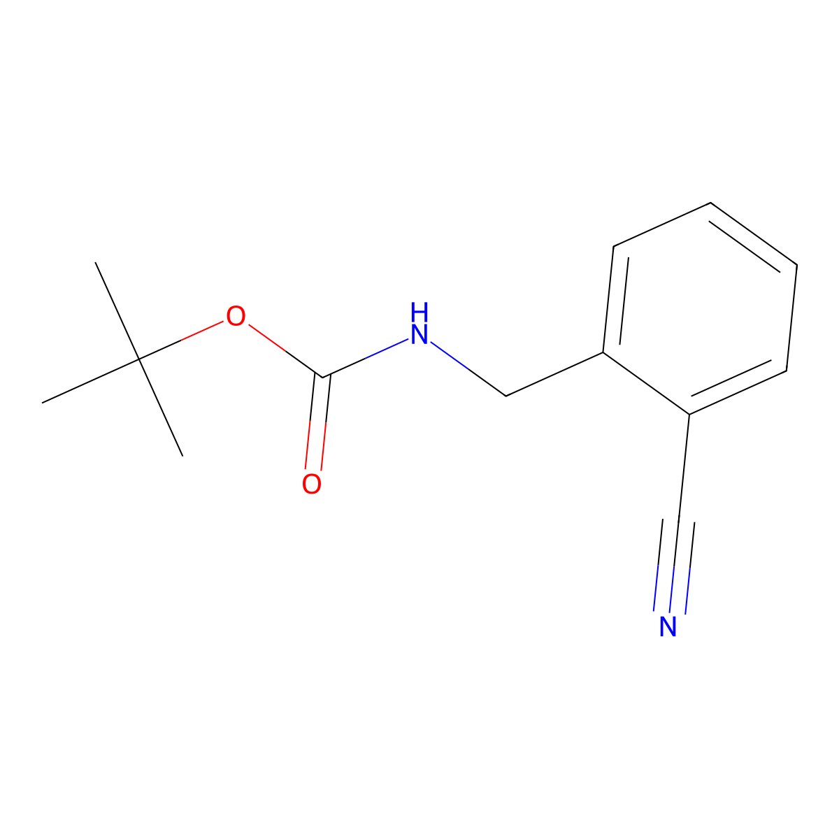 tert-butyl N-((2-cyanophenyl)methyl)carbamate molecular structure, CAS 439118-51-1