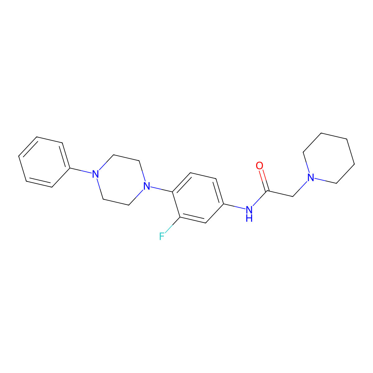 N-[3-fluoro-4-(4-phenylpiperazino)phenyl]-2-piperidinoacetamide molecular structure, CAS 439120-46-4