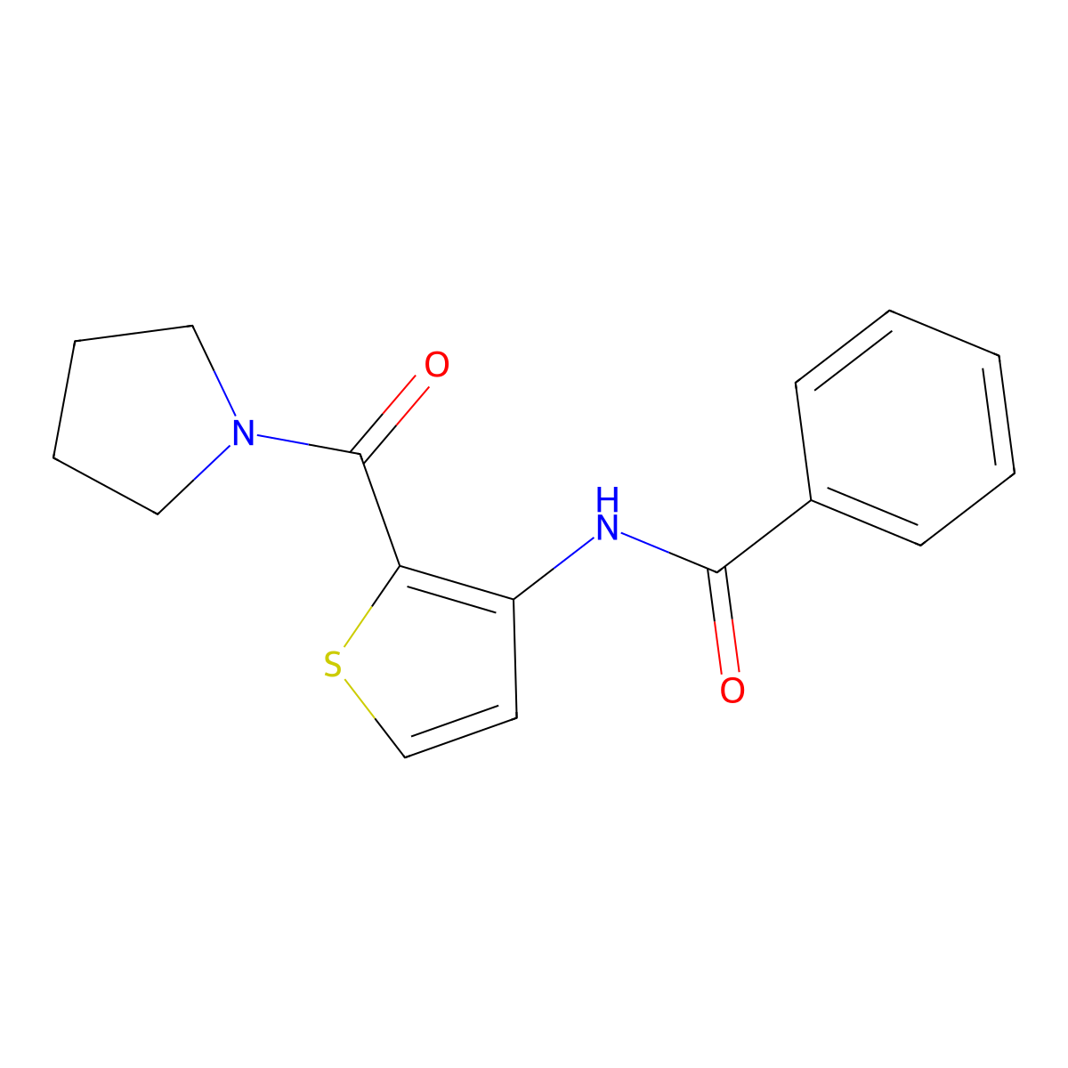 N-[2-(pyrrolidine-1-carbonyl)thiophen-3-yl]benzamide molecular structure, CAS 439120-48-6