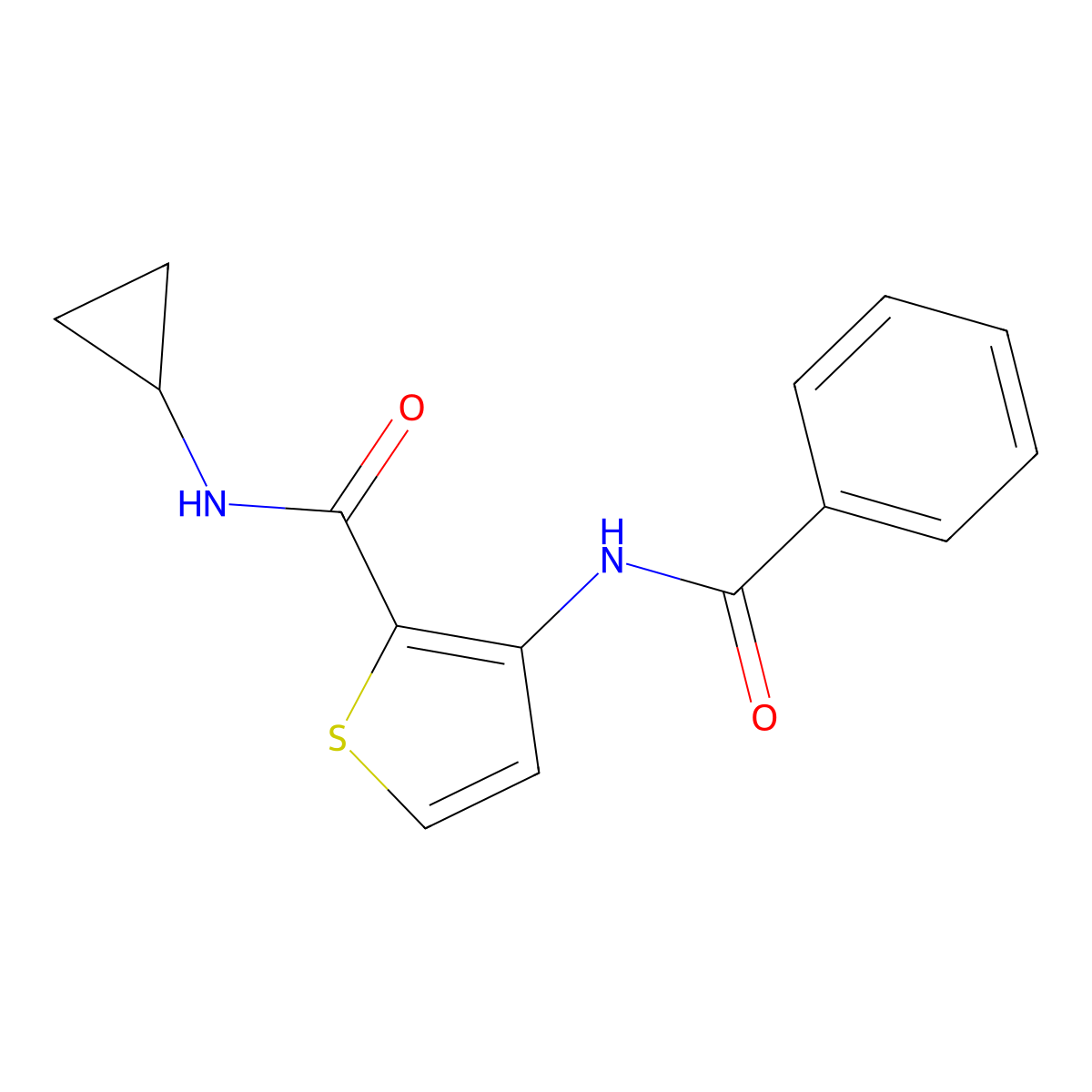 3-(benzoylamino)-N-cyclopropyl-2-thiophenecarboxamide molecular structure, CAS 439120-50-0