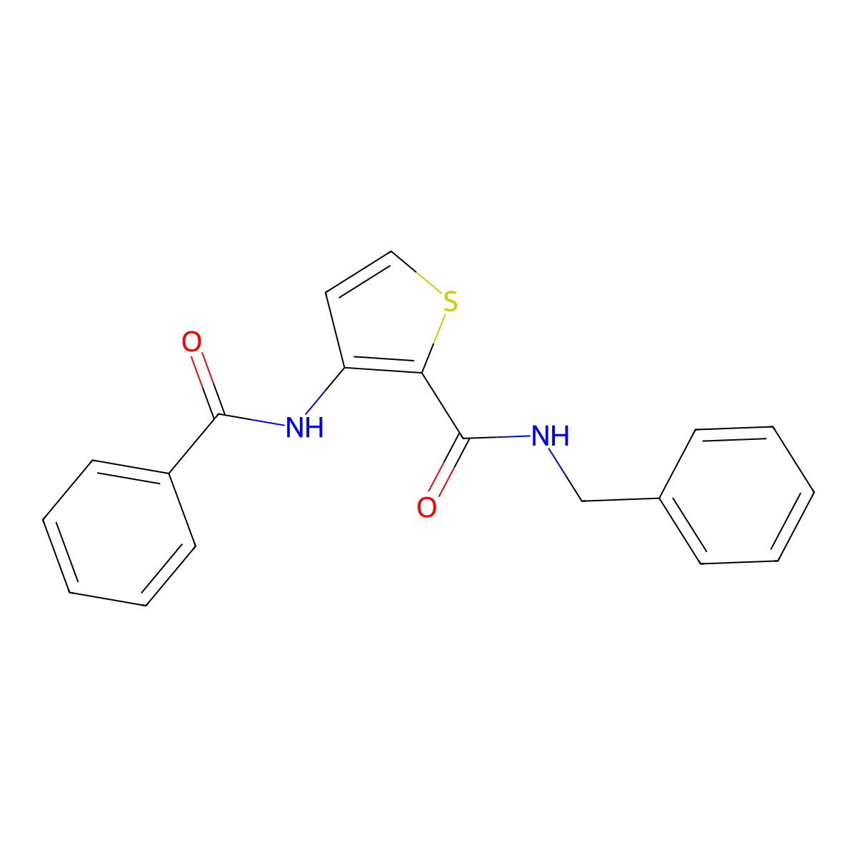 3-benzamido-N-benzylthiophene-2-carboxamide molecular structure, CAS 439120-51-1