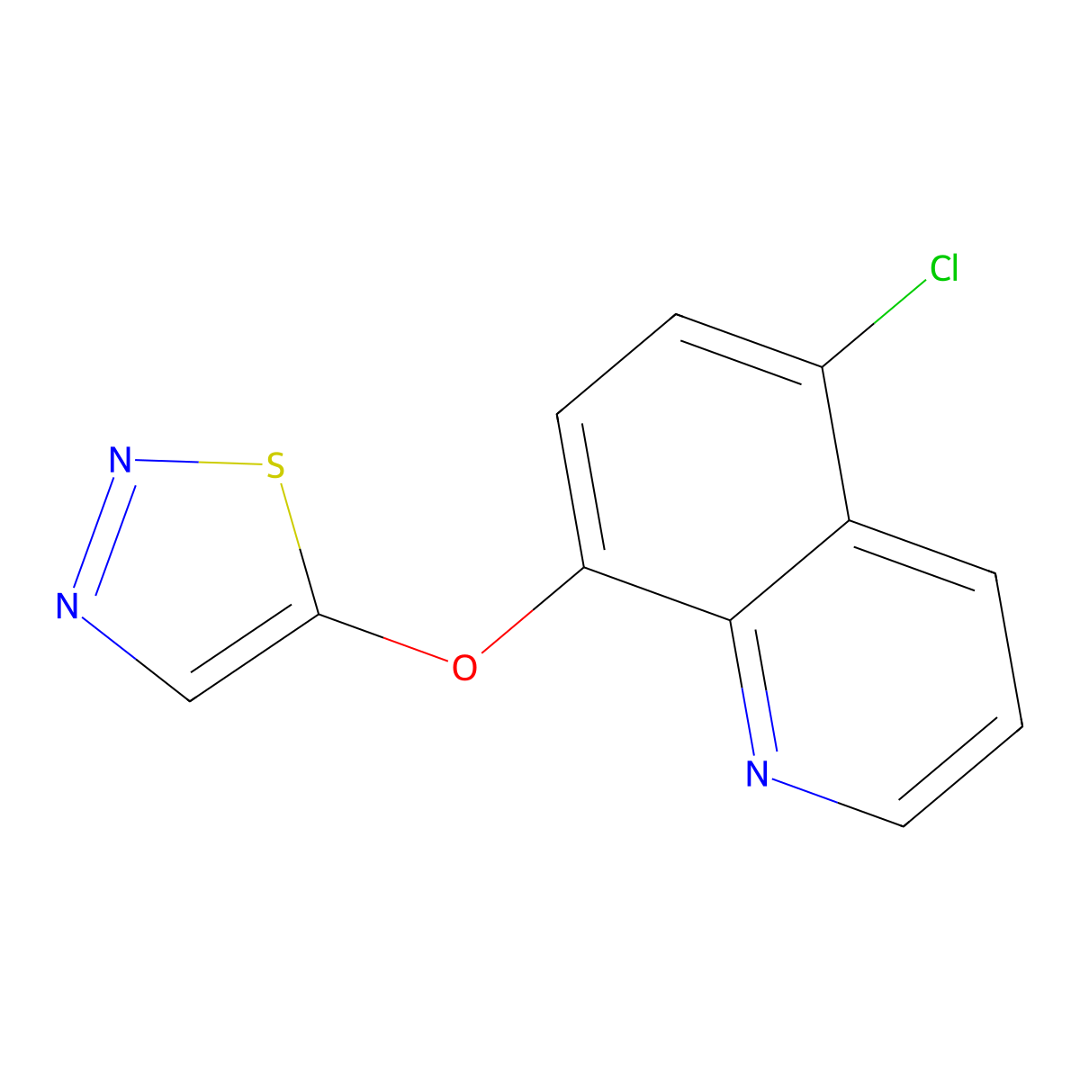 5-Chloro-8-quinolinyl 1,2,3-thiadiazol-5-yl ether molecular structure, CAS 439120-55-5