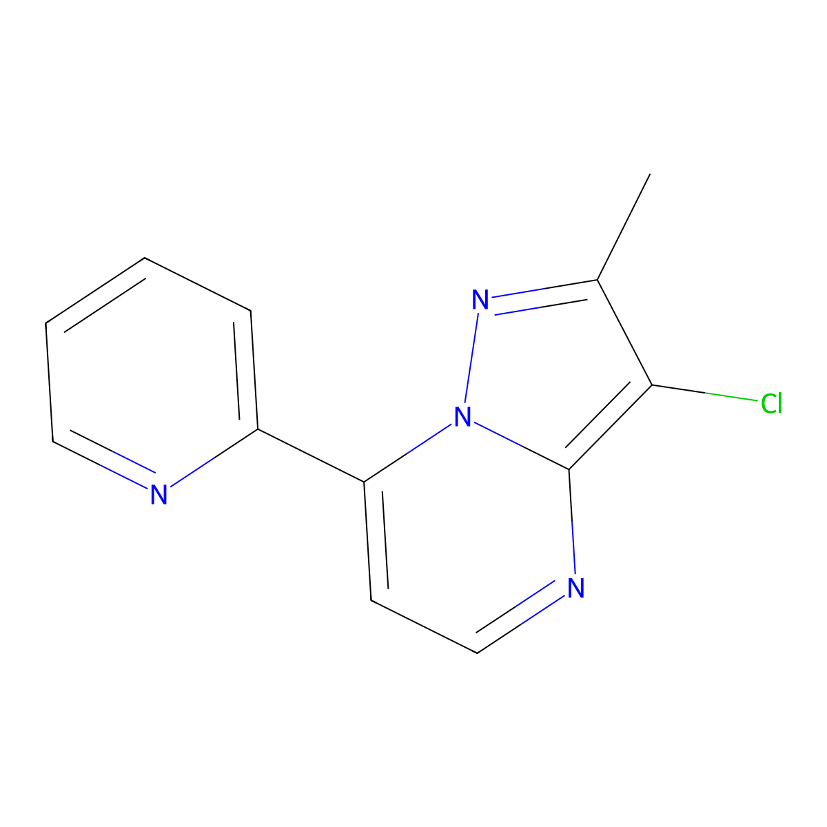 3-Chloro-2-methyl-7-(2-pyridinyl)pyrazolo[1,5-a]pyrimidine molecular structure, CAS 439120-66-8