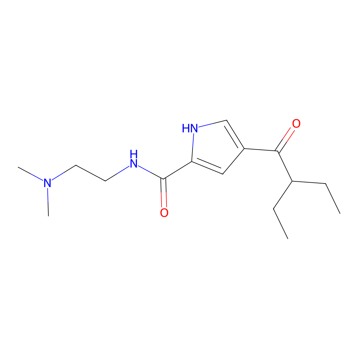 N-[2-(dimethylamino)ethyl]-4-(2-ethylbutanoyl)-1H-pyrrole-2-carboxamide molecular structure, CAS 439120-75-9