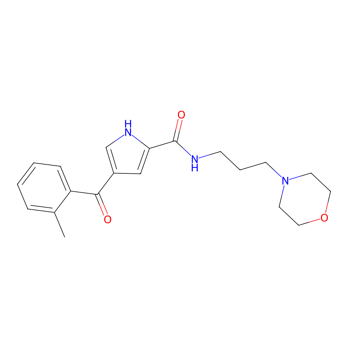 4-(2-methylbenzoyl)-N-(3-morpholinopropyl)-1H-pyrrole-2-carboxamide molecular structure, CAS 439120-76-0