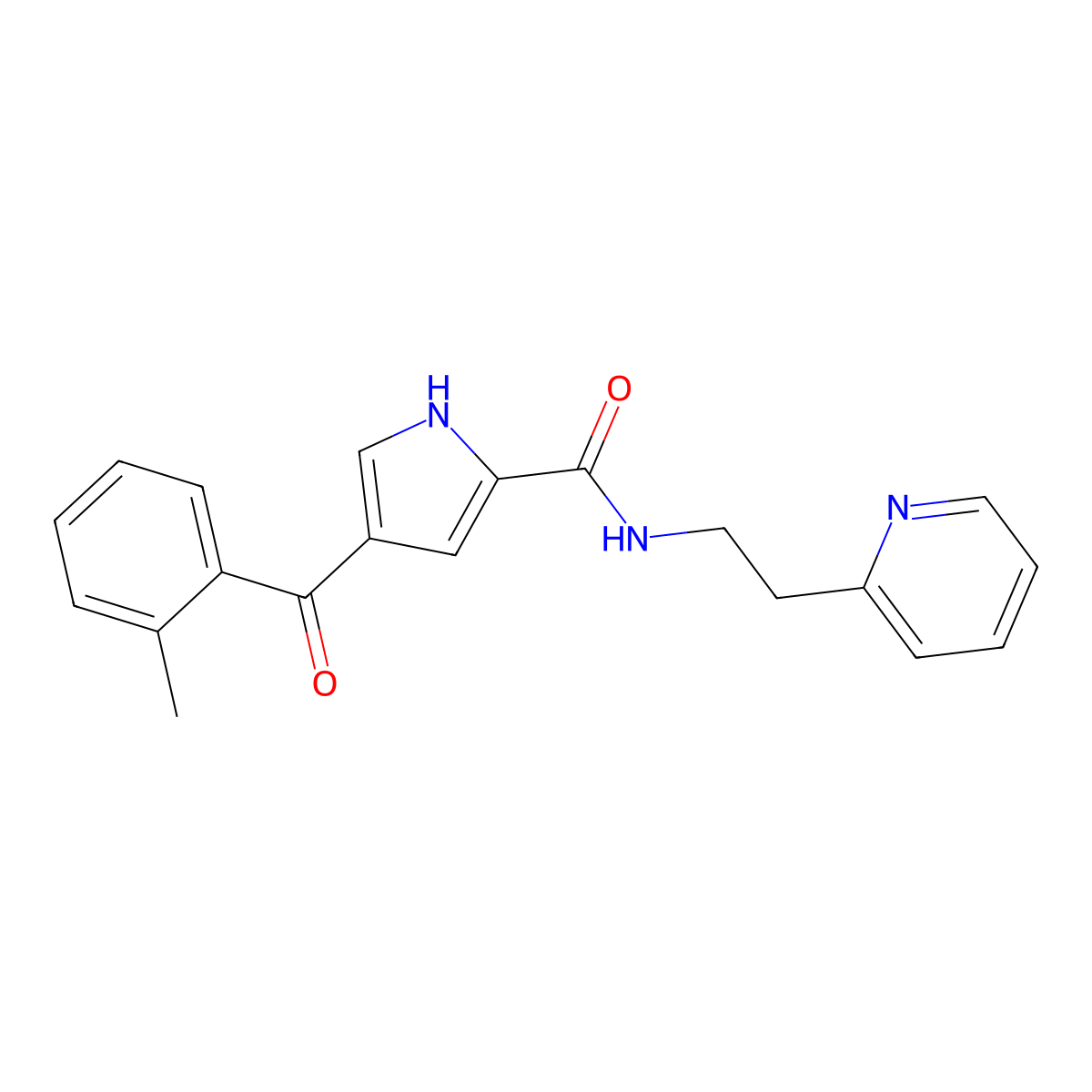 4-(2-methylbenzoyl)-N-[2-(2-pyridinyl)ethyl]-1H-pyrrole-2-carboxamide molecular structure, CAS 439120-77-1