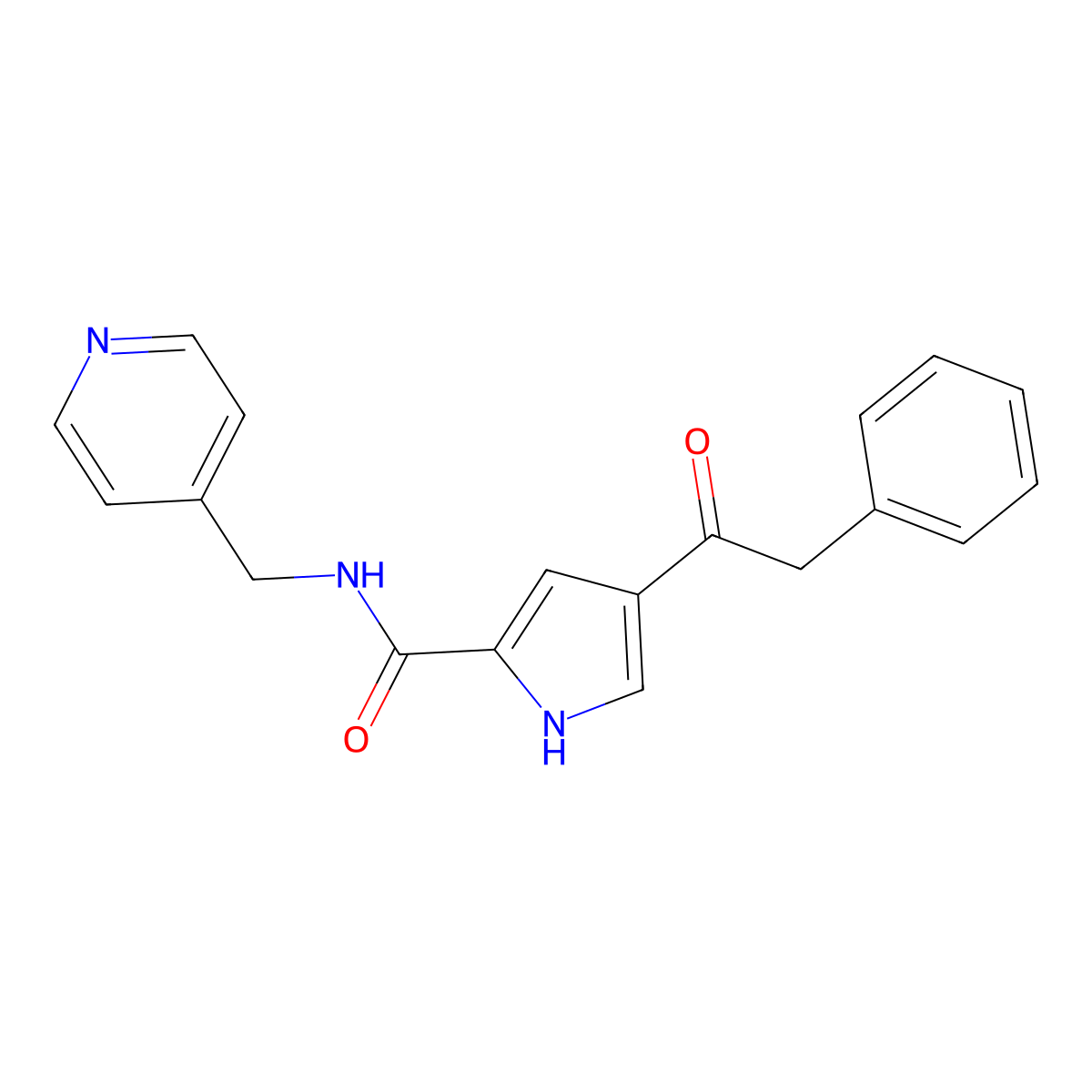4-(2-phenylacetyl)-N-(4-pyridinylmethyl)-1H-pyrrole-2-carboxamide molecular structure, CAS 439120-80-6