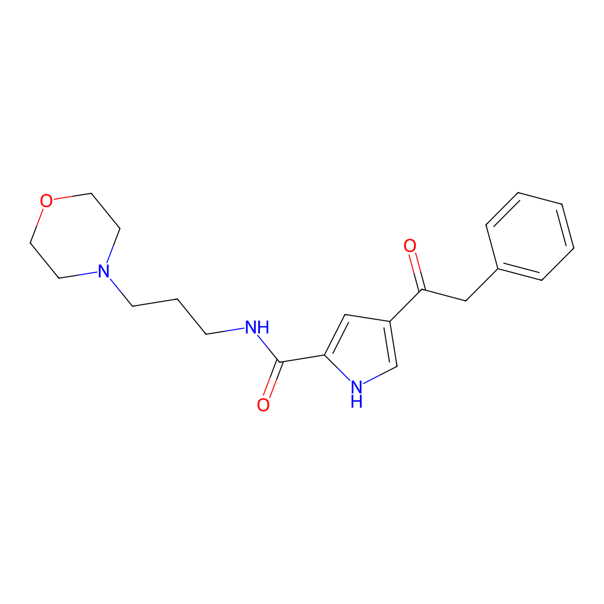 N-(3-morpholinopropyl)-4-(2-phenylacetyl)-1H-pyrrole-2-carboxamide molecular structure, CAS 439120-82-8