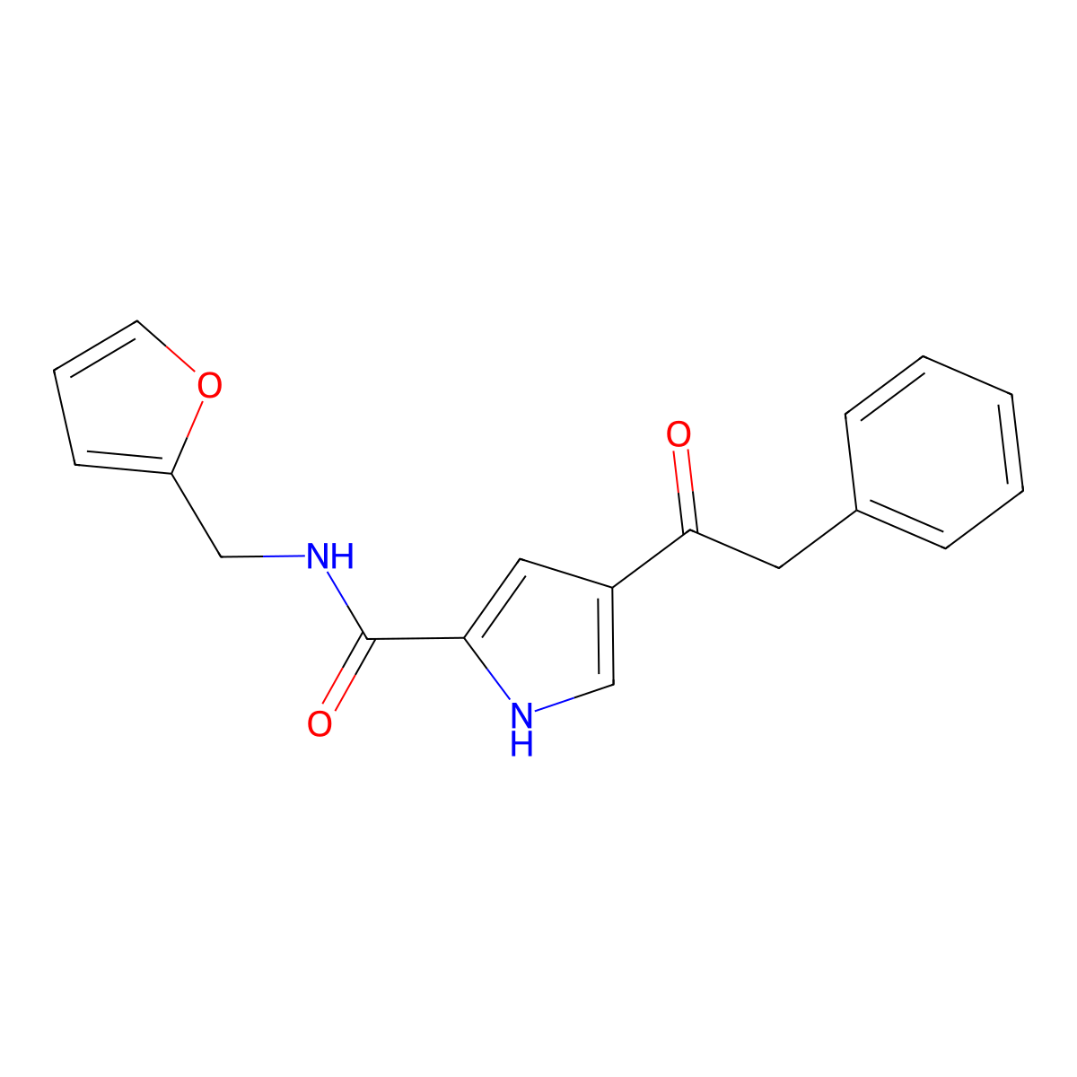 N-(2-furylmethyl)-4-(2-phenylacetyl)-1H-pyrrole-2-carboxamide molecular structure, CAS 439120-83-9