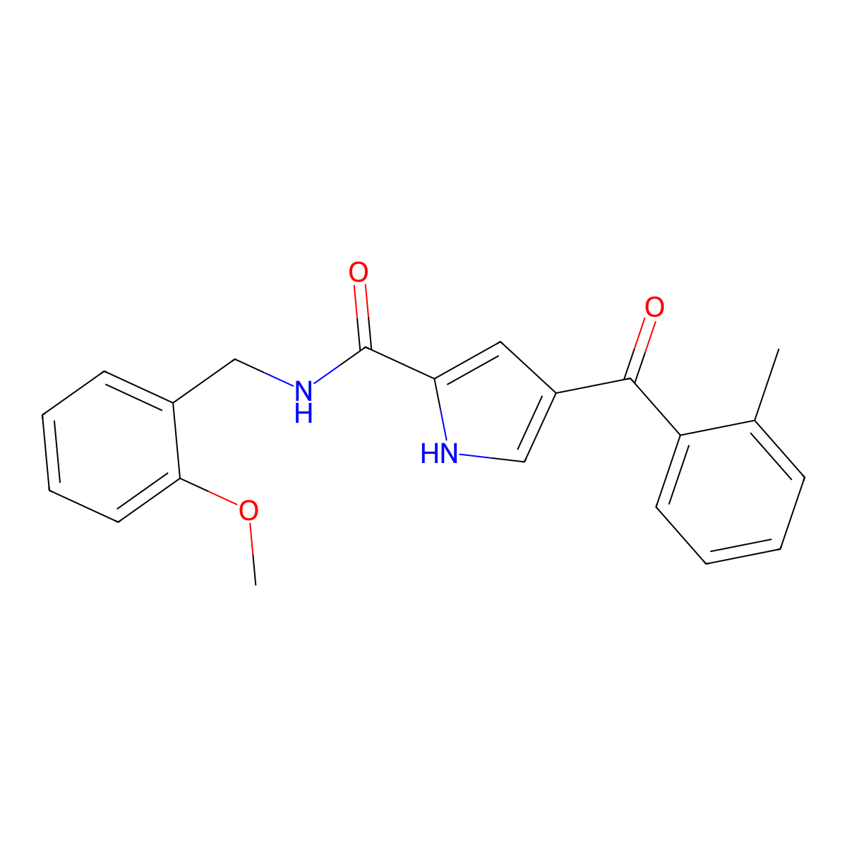 N-[(2-methoxyphenyl)methyl]-4-(2-methylbenzoyl)-1H-pyrrole-2-carboxamide molecular structure, CAS 439120-84-0