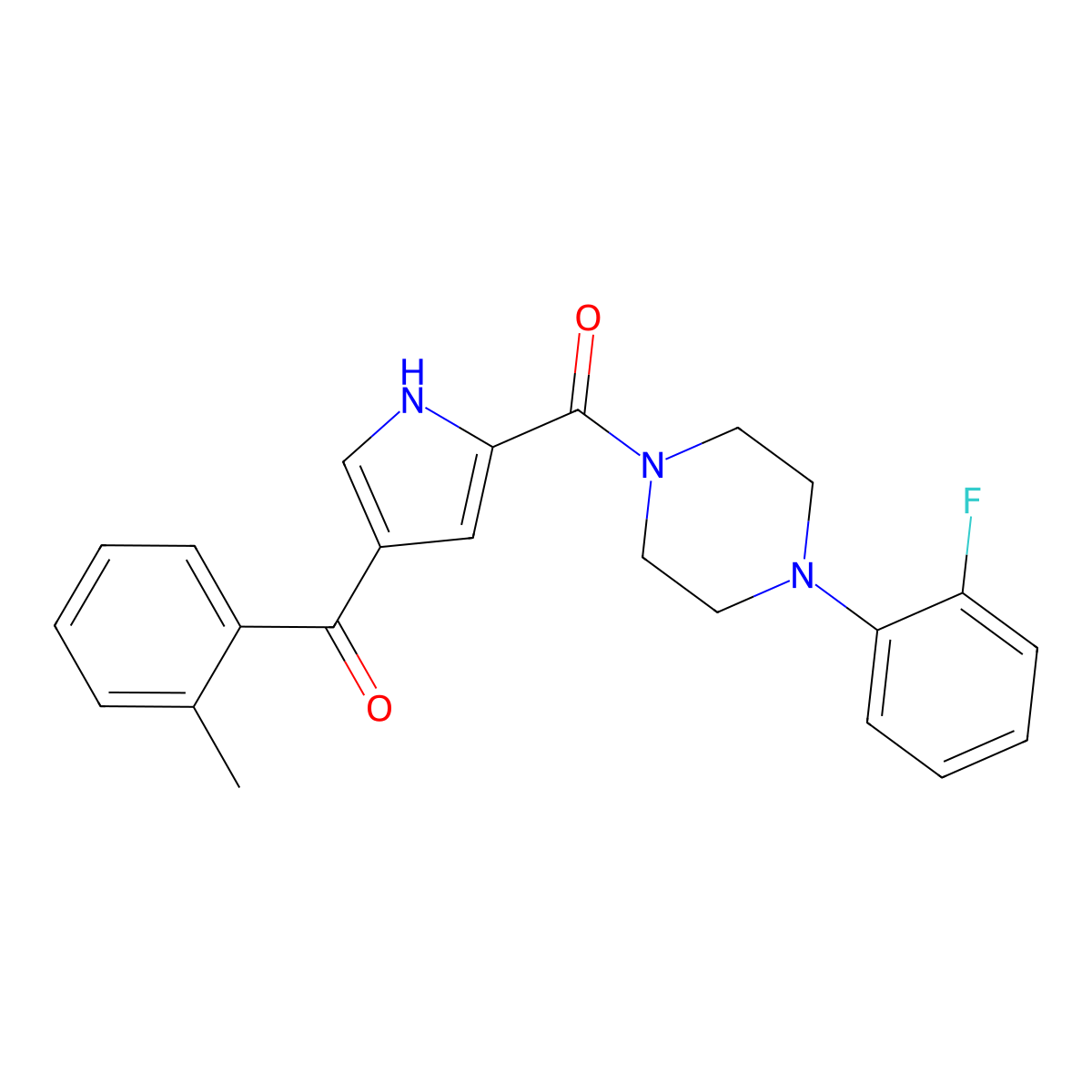 [4-(2-fluorophenyl)piperazino][4-(2-methylbenzoyl)-1H-pyrrol-2-yl]methanone molecular structure, CAS 439120-85-1