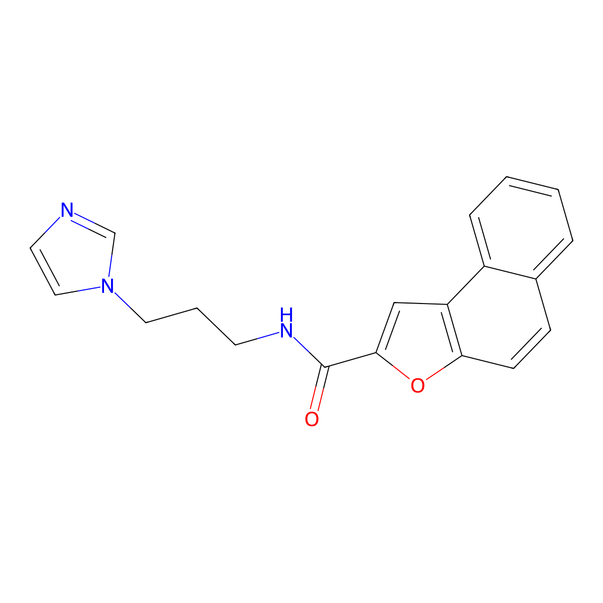 N-[3-(1H-imidazol-1-yl)propyl]naphtho[2,1-b]furan-2-carboxamide molecular structure, CAS 439120-93-1